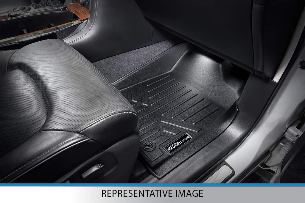 MAXLINER Floor Mats 1st Row Liner Set Black Compatible with 2014-2021 Ford Transit Connect with Vinyl Flooring and Floor Posts O