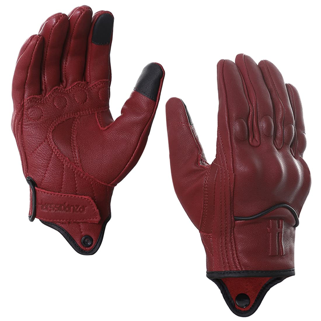 Harssidanzar Women Motorcycle Gloves,Womens Motorcycle Gloves Riding Gloves Driving Glove For Women, Motorbike Gloves,Powersports Gloves Touchscreen Gl016,Oxblood,Size M