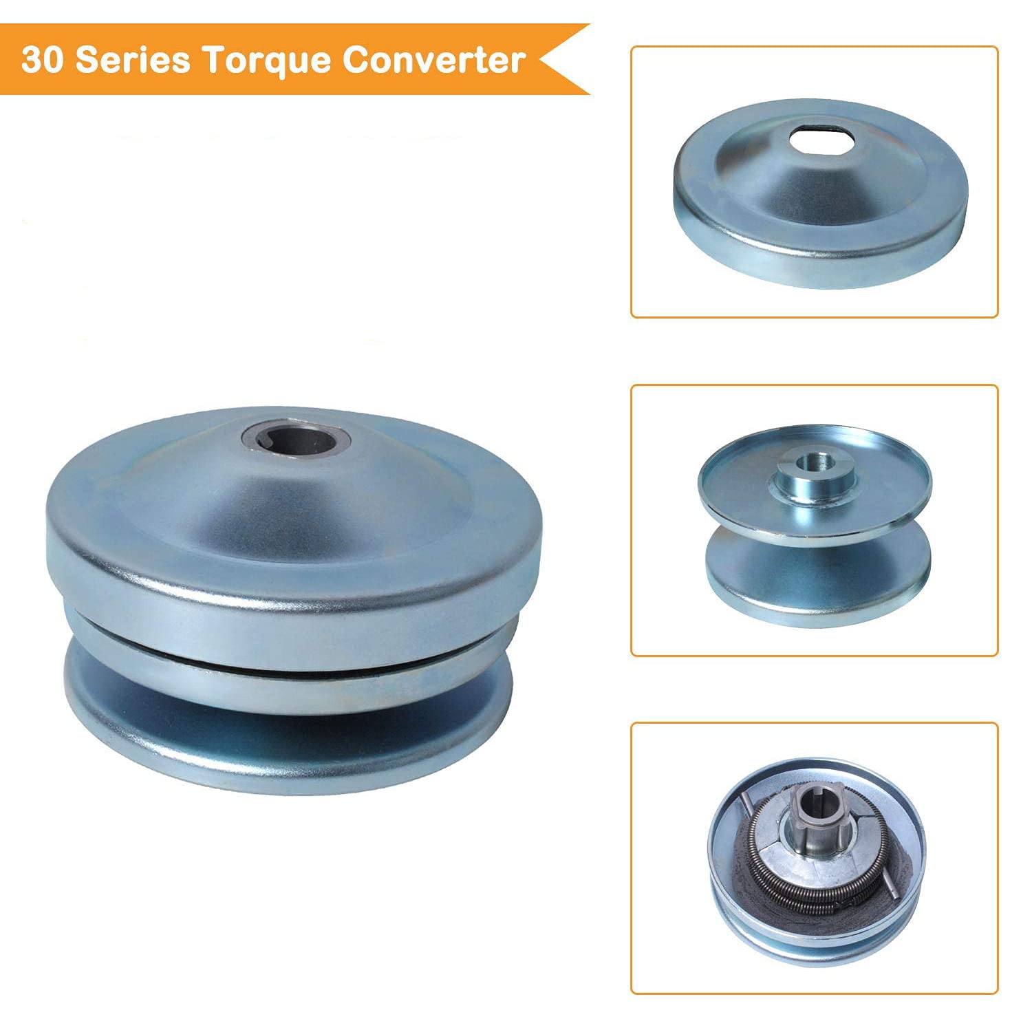 30 Series Torque Converter Clutch, 3/4'' Bore with 203589 Go Kart Drive Belt for Compatible with Comet 219552, TAV2 30-75 Manco