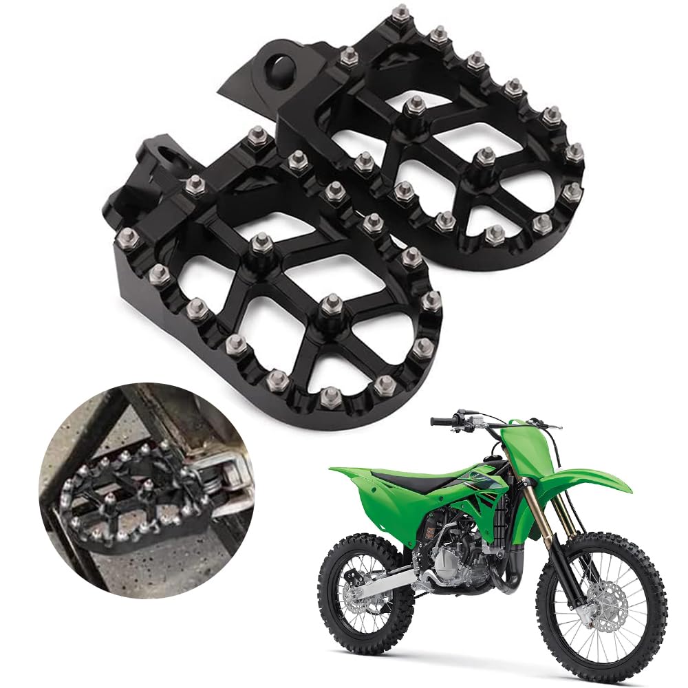 Anxin Dirt Bike Foot Pegs Wider Footpegs Foot Pedals Rests Cnc For Kx65 00-23 Kx85 01-23 Klx 140 Klx140 08-23 Kx100 98-21 Kx112