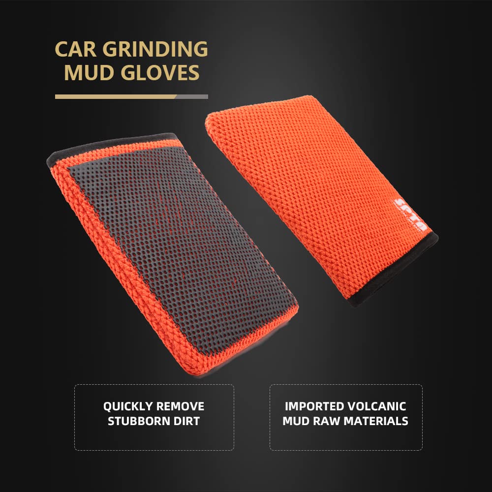 SPTA Clay Mitt, 1Pc Fine Grade Clay Bar Wash Mitt, Clay Eraser Mitt for Car Detailing, Auto Detailing Clay Bar Glove Quickly Rem