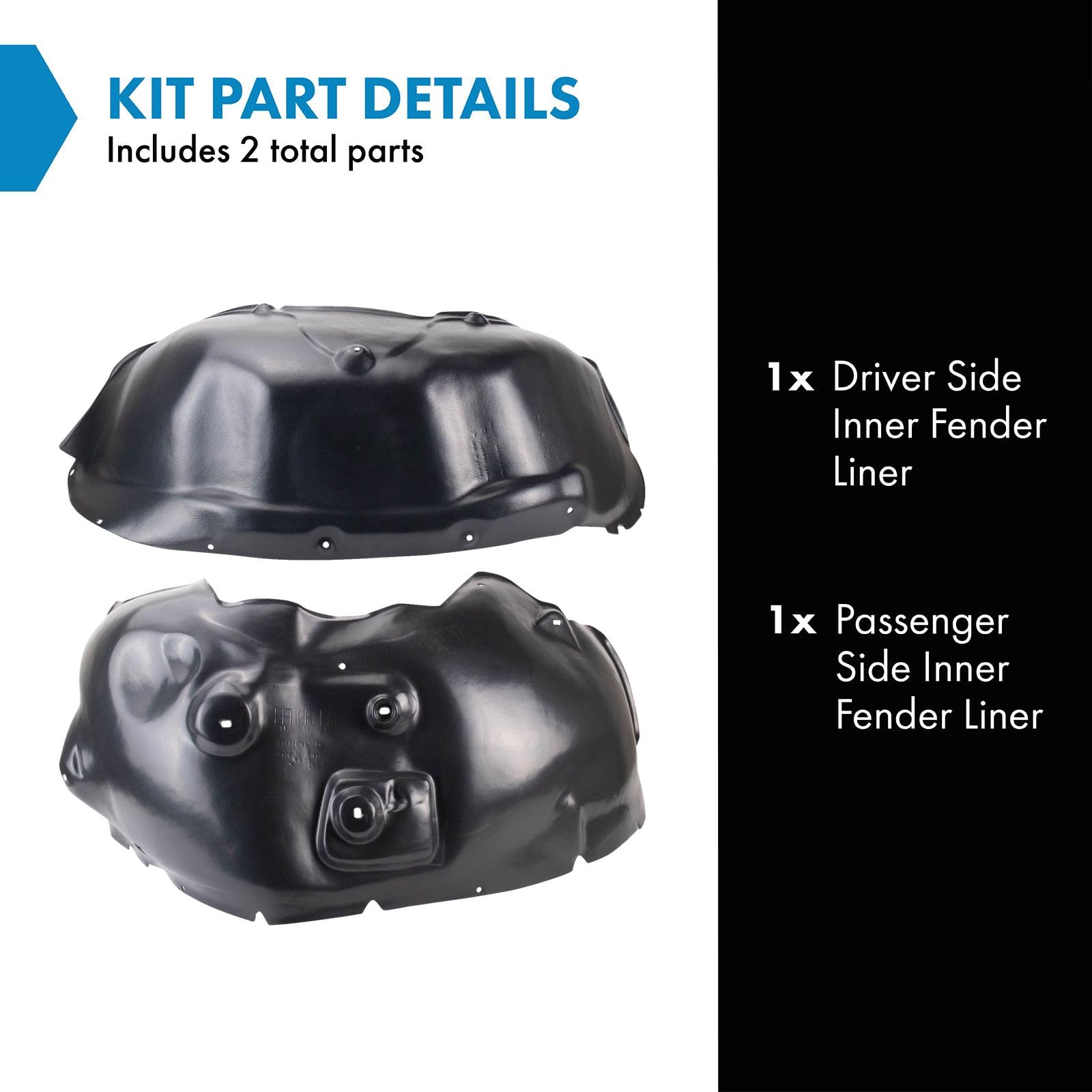 Trq Inner Fender Liner Set Compatible With 2002 Dodge Ram 3500 Ch1248130 Ch1249103 Ch1250124