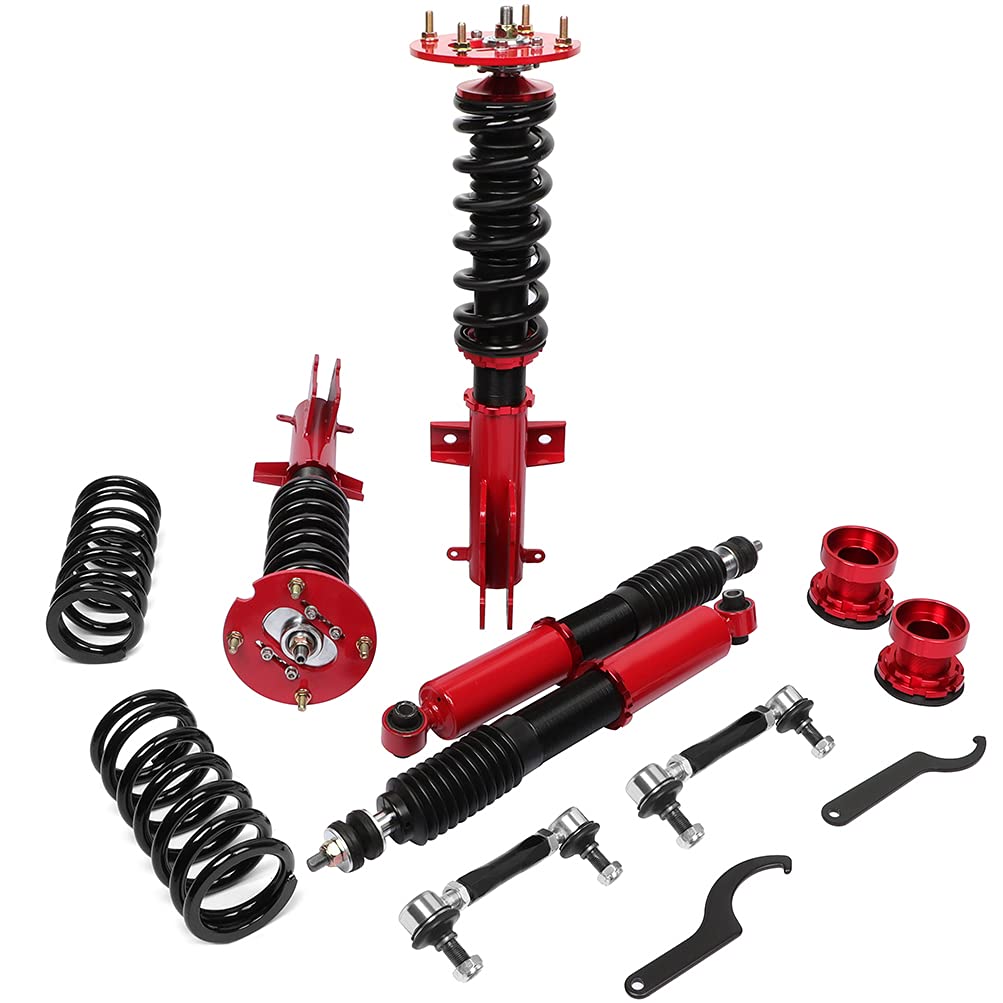 Scitoo Coilover Suspensions Shock Struts Kits Assembly Shocks Struts Fit For 2005-2014 For Ford For Mustang - Red