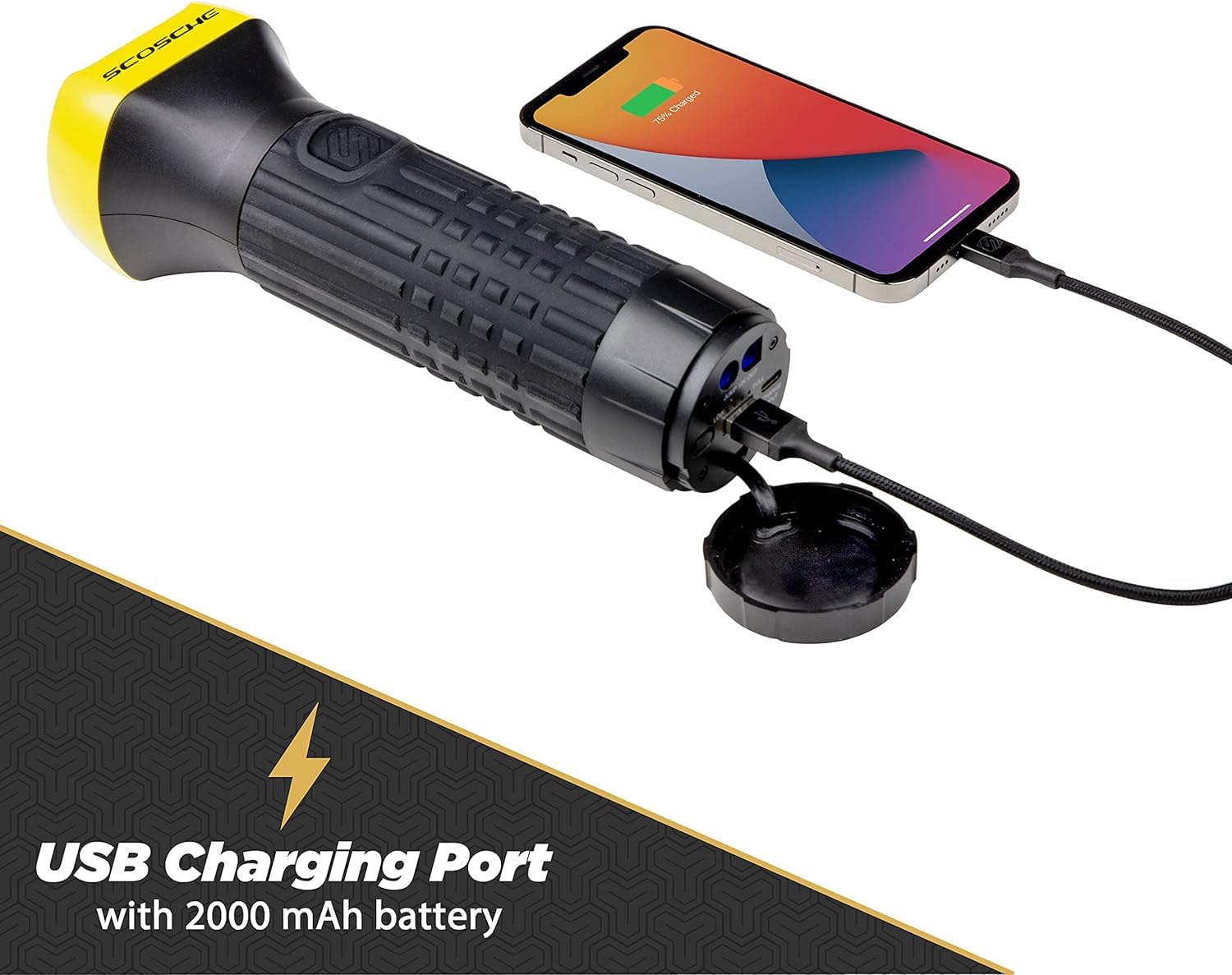 Scosche Pbjf600 Powerup 600 Torch Portable 300 Lumen Flashlight And Car Jump Starter With 600 Amp Portable Battery With Usb Port