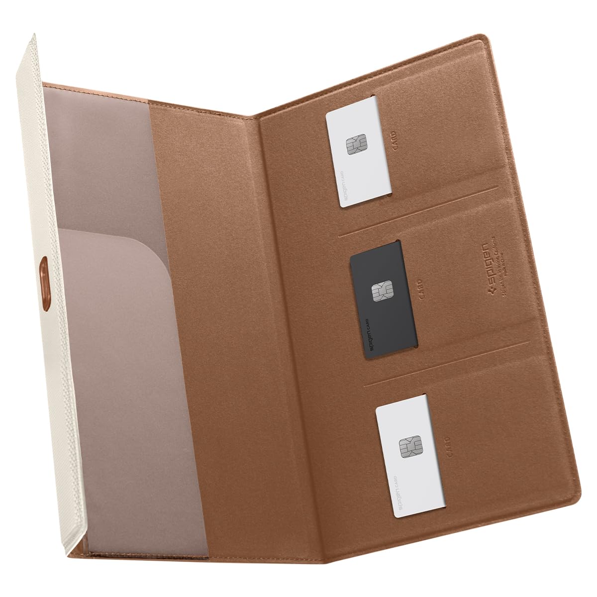 Spigen Car Registration And Insurance Card Holder Premium Velo Vegan Leather Designed For New Tesla Model Y 2025 Refresh 3/Y/S/X