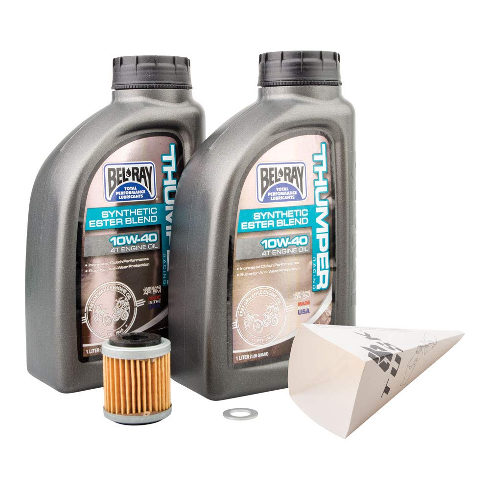Tusk 4-Stroke Oil Change Kit Bel-Ray Thumper Synthetic Blend 10W-40 For Yamaha Yz450F 2006-2009,2014-2017