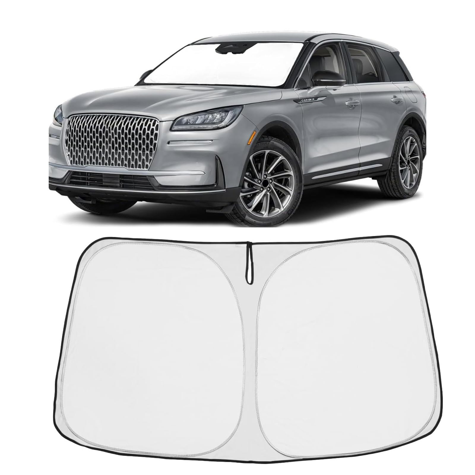 Proadsy 2025 Upgrade Windshield Sun Shade Custom Fit 2020-2023 2025 Lincoln Corsair Foldable Front Sunshade Protector Sun Visor