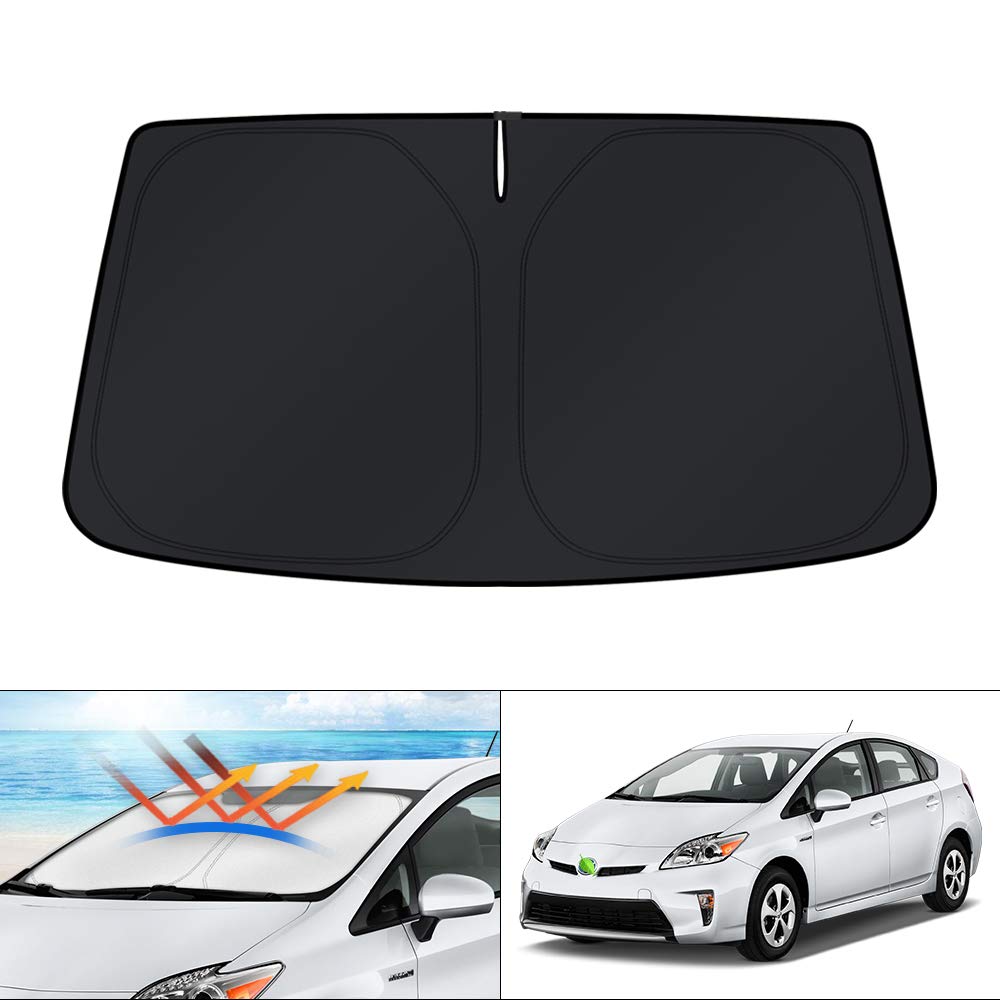 Kust Custom Fit Windshield Sun Shade For 2010-2015 Toyota Prius Hatchback (Not For Prius C Or Prius V) Window Shade Foldable Sun