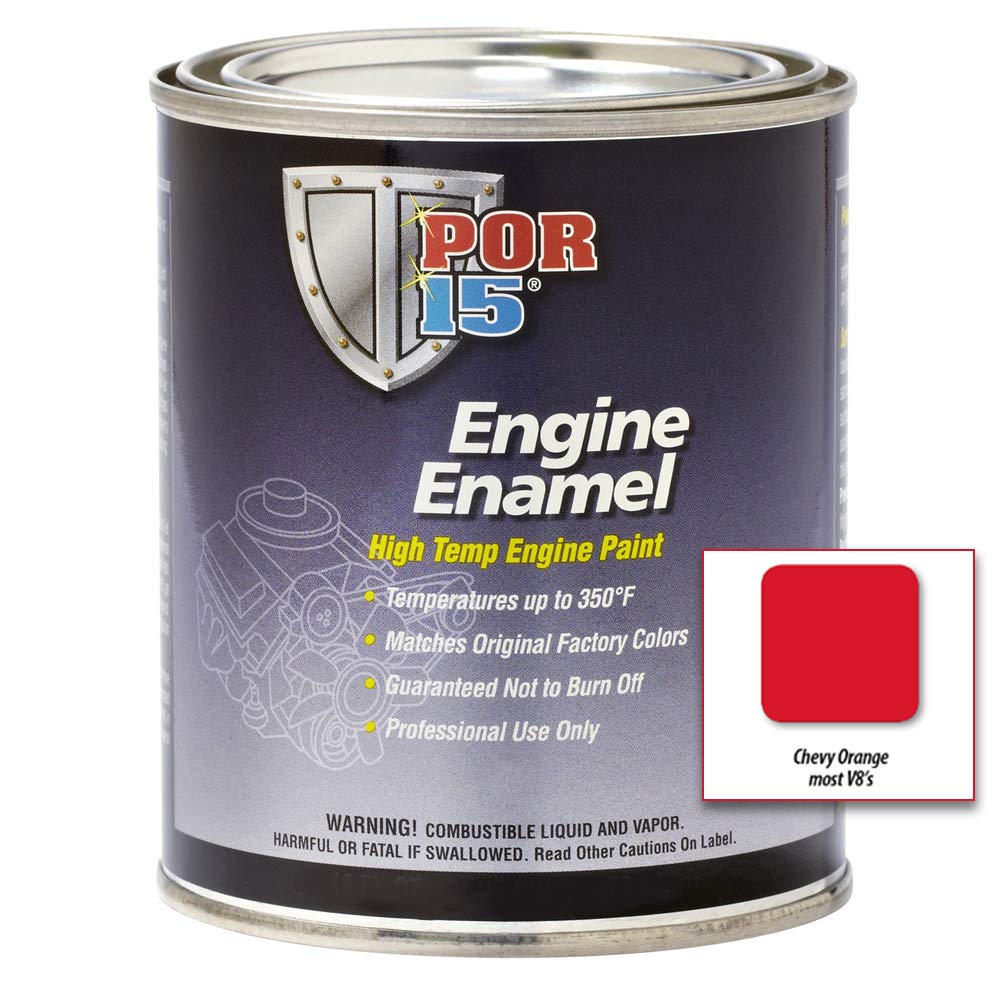 Por-15 Engine Enamel, High Temperature Engine Paint, 1-Quarts, Chevy Orange