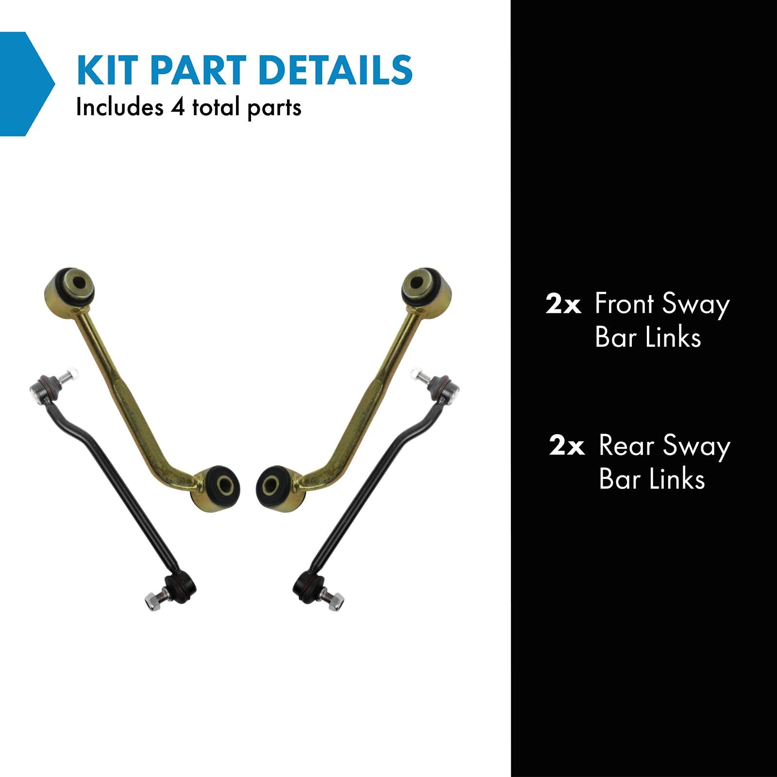 Trq Sway Bar Stabilizer Link Set Front & Rear Compatible With 06-07 C230 03-05 C240 C280 C320 C350