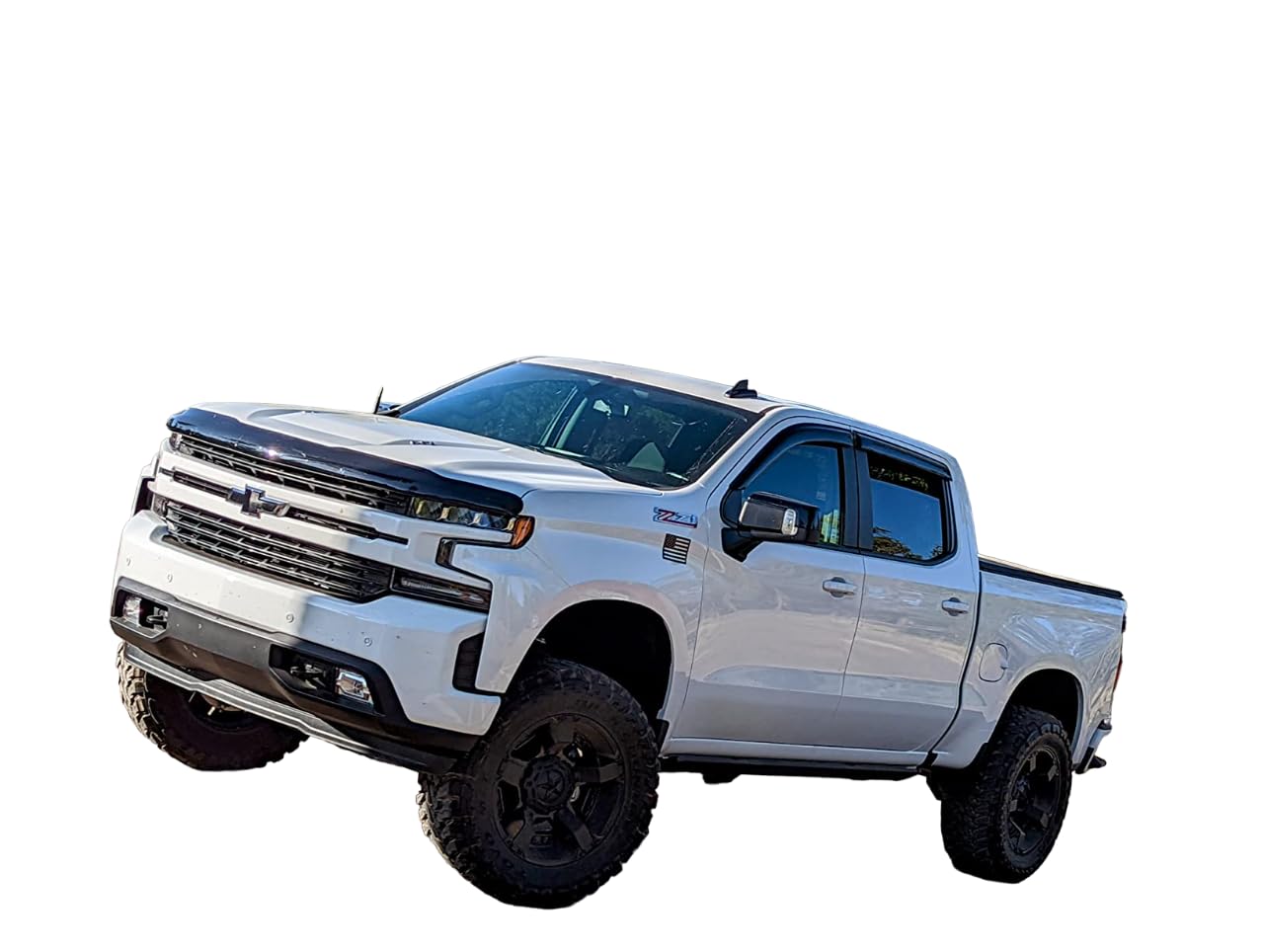 2019-2024 Tape-On Side Window Deflector Visors For Chevrolet Chevy Silverado 1500 Crew Cab & For Gmc Sierra 1500 Crew Cab Pickup