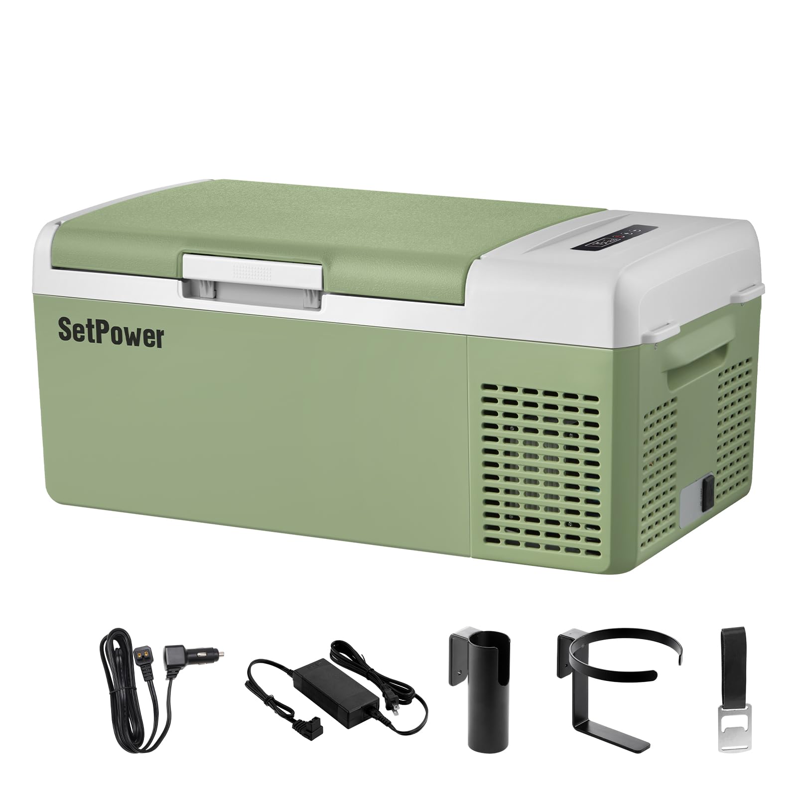 Setpower Fc15 Portable Refrigerator 15.8 Quart 12 Volt Freezer (-4?~68?) 15L Car Fridge With Compressor 110-240V Ac For Camping,