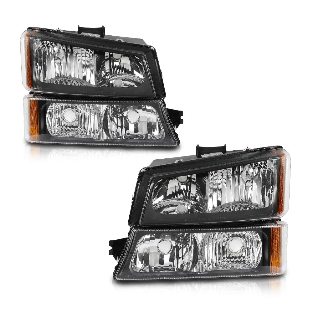 Pit66 Headlights Assembly, Compatible With 2003-2006 Chevy Silverado 1500 2500 3500 Hd Models/03-06 Avalanche 1500 2500(Fit No C