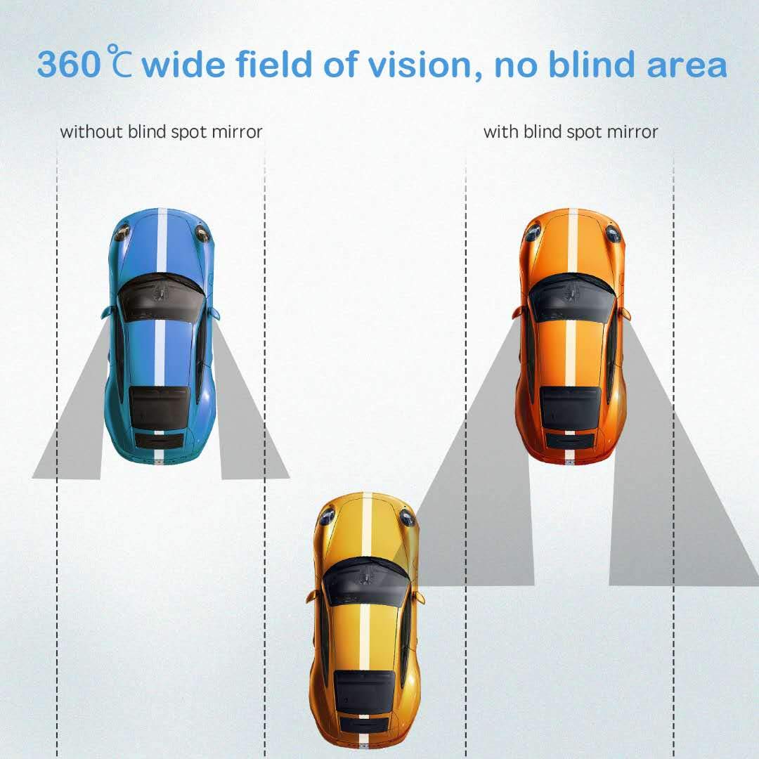 Cuncui 2Pcs Blind Spot Mirror, 360 Degree Adjustabe Hd Glass, 2' Round Hd Glass Convex Rear View Mirror, For Any Car, Van, Suv And Trucks.