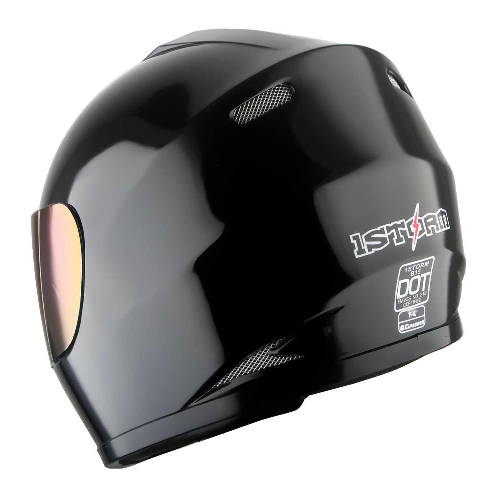 Wow Motorcycle Full Face Helmet Street Bike Bmx Mx Youth Kids Glossy Black