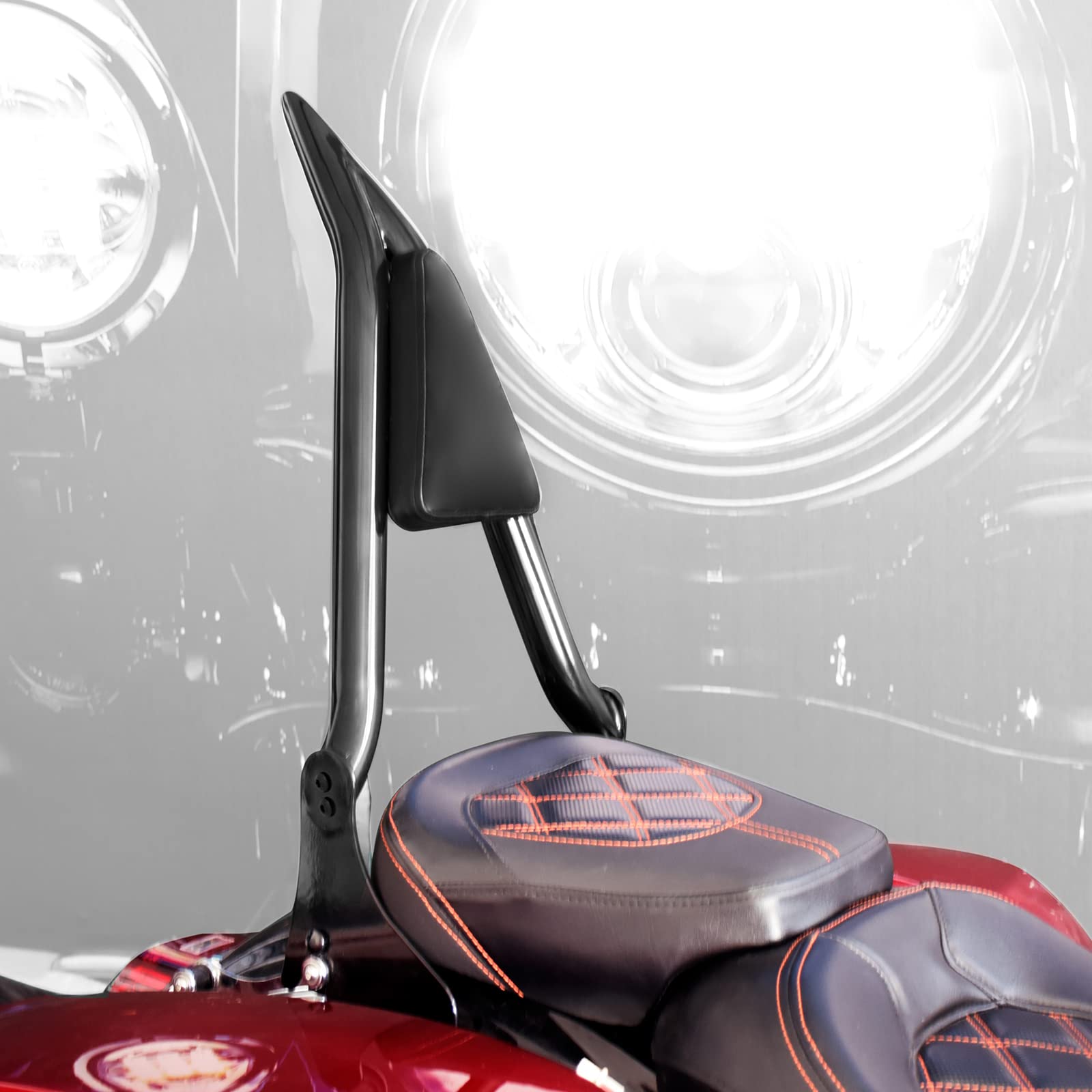 Hdbubalus Motorcycle Backrest Sissy Bar Detachable Passenger Assembled Backrest Compatible With Harley Touring Road King Road Glide Street Glide Electra Glide Road King 2009-2025 (16 Inch, Black)