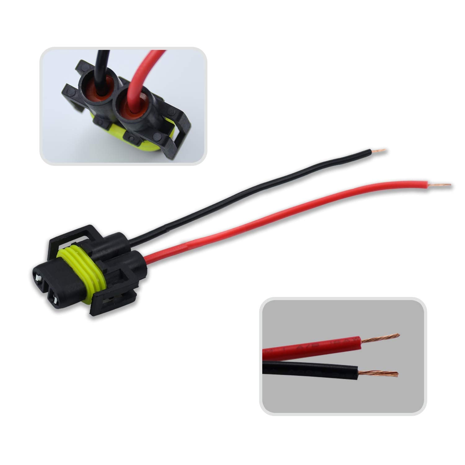 Ibrightstar H11 H9 H8 880 881 Female Nylon Adapter Wiring Harness Sockets Wire For Headlights Or Fog Lights