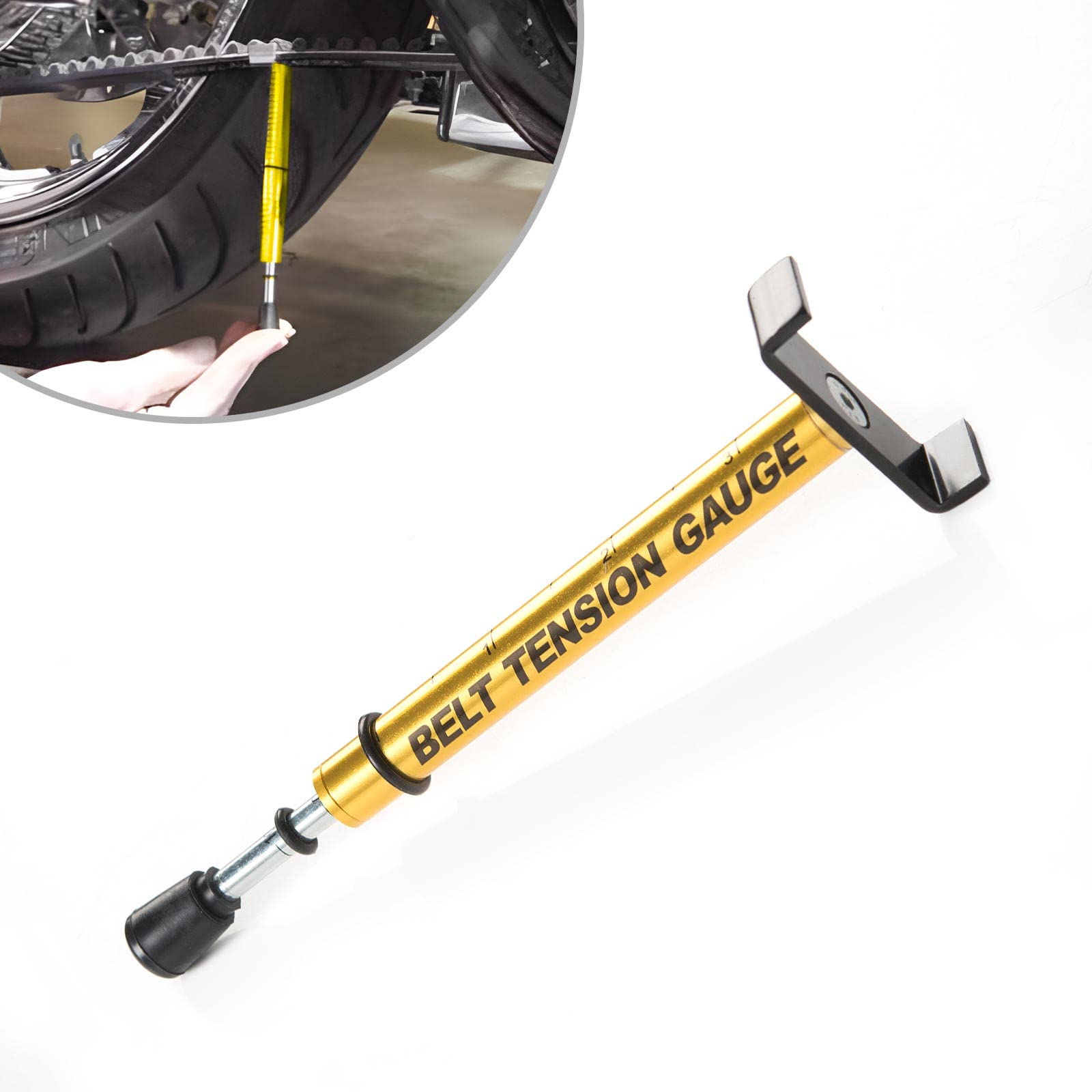 KiWAV Motorcycle Belt Tension Gauge Tensioner Universal10 Lbs Compatible for Harley and Belt Drive Bikes Belt Replacement Mainte