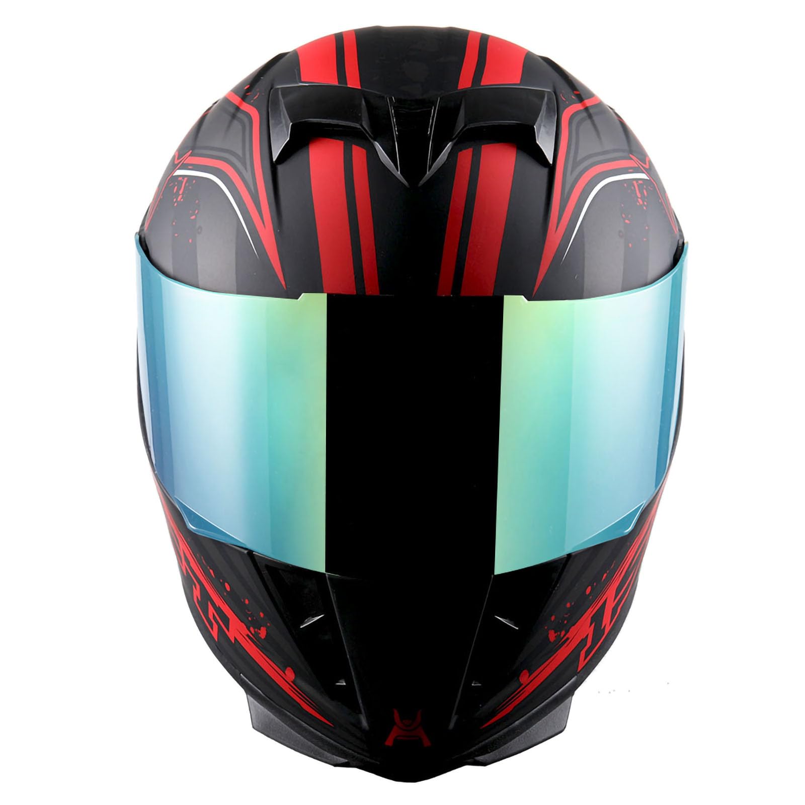 1STorm Motorcycle Full Face Helmet Skull King Matt Red+ One Extra Clear Shield, Size X-Large Size XL (59-60 CM,23.2/23.6 Inch)