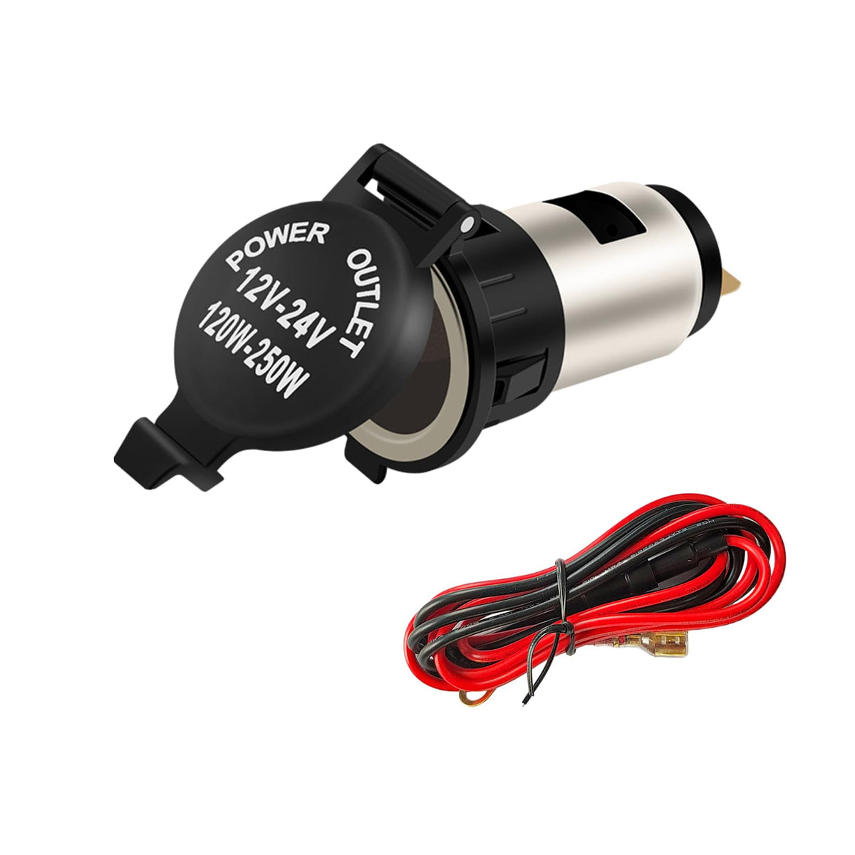 Ohleats Car Cigarette Lighter Socket, 12V Waterproof Auto Cigarette Lighter Adapter With Extension Cable, Vehicle Lighter Power
