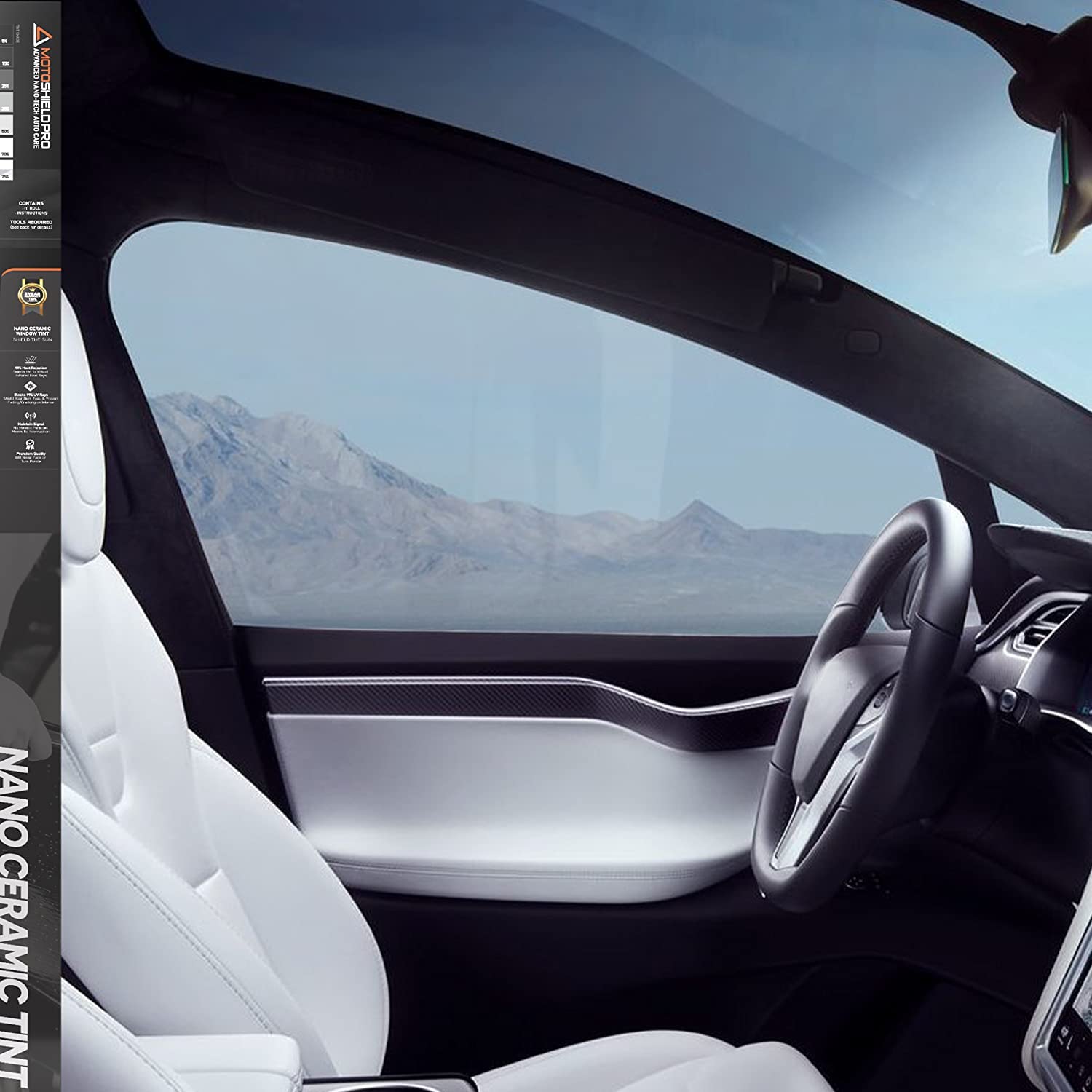 Diy-Motoshield Pro Premium Nano Ceramic Tint (75% Vlt) 40” In X 6’ Ft Roll | Professional Window Film For Auto, Reduce Infrared Heat & Block Uv By 99%