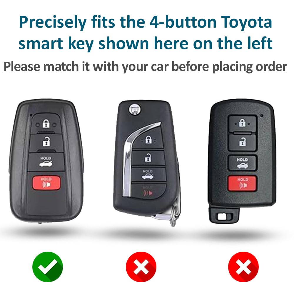 Autobase Silicone Key Fob Cover For Toyota Camry Rav4 Highlander Avalon C-Hr Prius Corolla Gt86 Smart Key | Car Accessory | Key