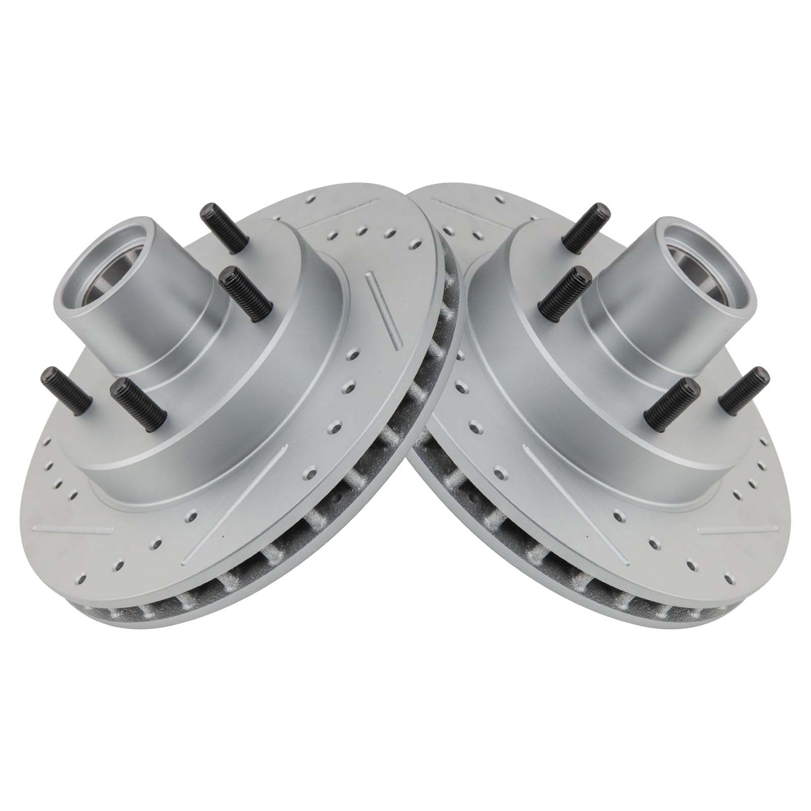 Trq Front Performance Brake Rotor Drilled Slotted Pair Set For Chevy/Pontiac/Gmc/Oldsmobile/Buick
