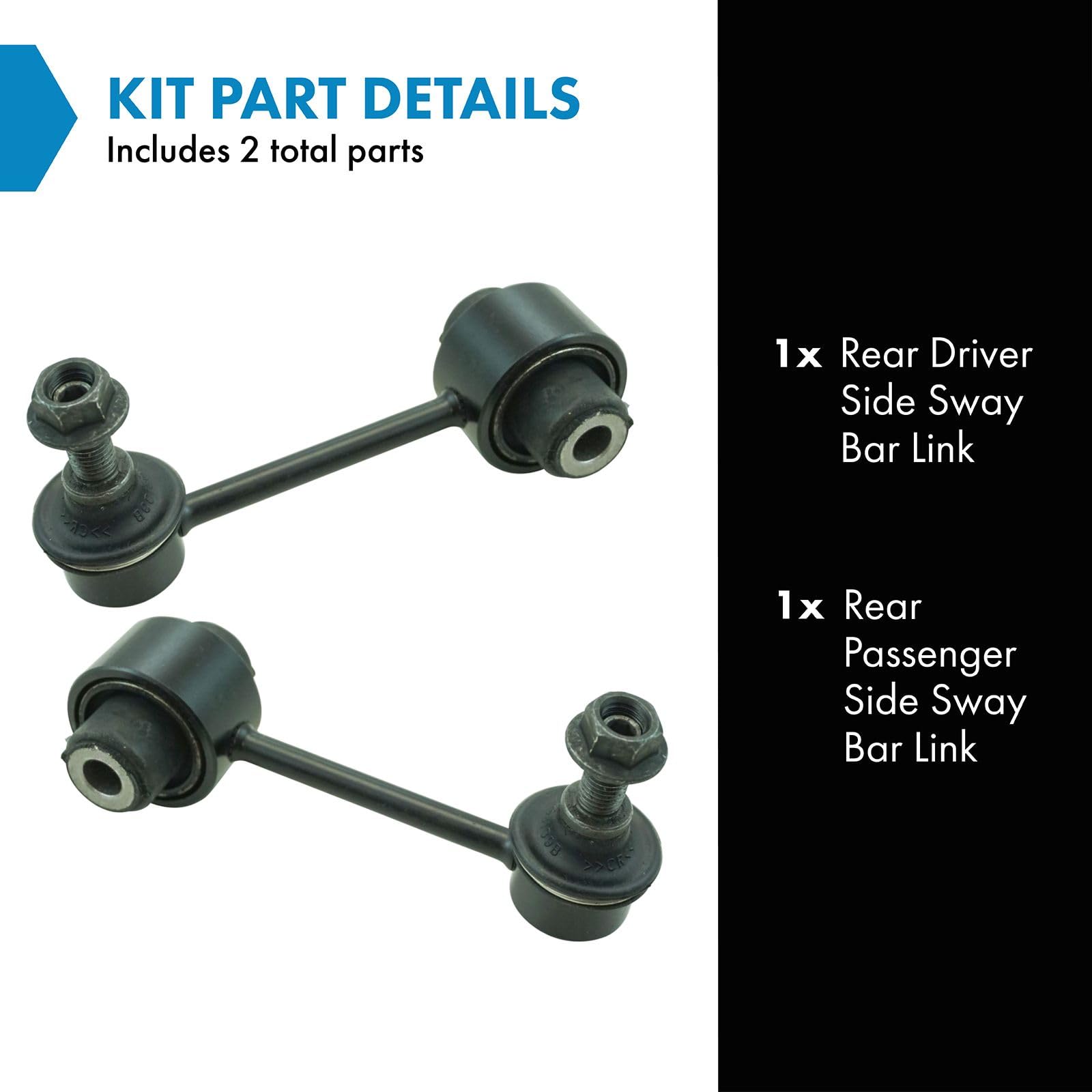 Trq Rear Sway Bar Stabilizer Link Set Compatible With 2016-2017 Subaru Crosstrek 2009-2018 Forester 2010-2019 Outback 2013-2015