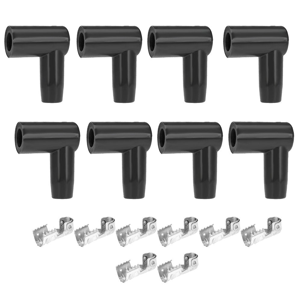 Saihisday Coil Boot Terminal Kit 90 Degree Boots Hei Distributor Spark Plug Ignition Wire 6Mm 7Mm 8Mm 9Mm 10Mm (Pack Of 8)