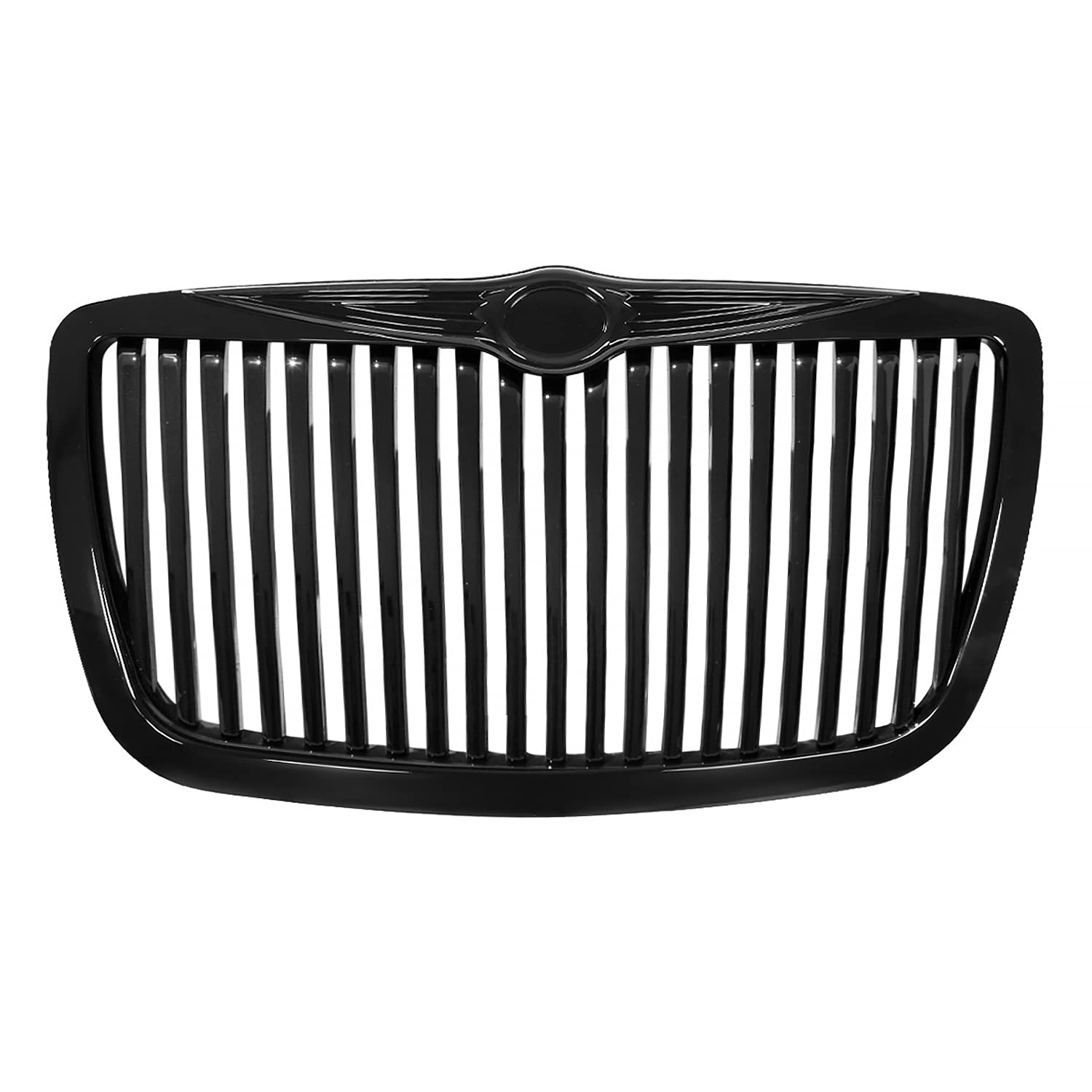 SPEC-D Tuning Vertical Front Grill Hood Grille, Black, Model HG-300C05JMVT, Compatible with 2005-2010 Chrysler 300 300C