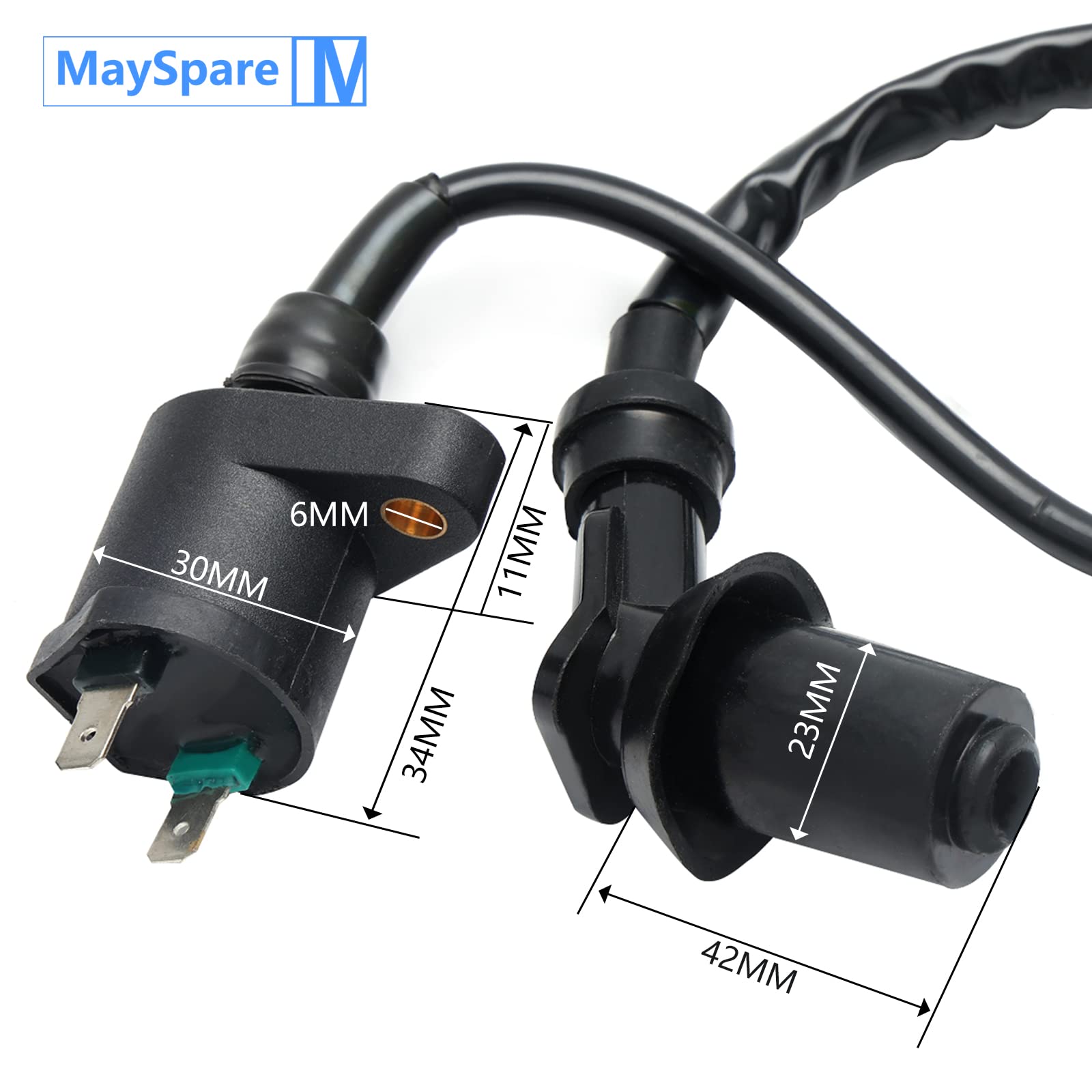Mayspare Ignition Coil + Spark Plug Compatible With Gy6 50Cc 150Cc 125Cc 150Cc Atv Moped Scooter Go Kart High Performance Racing