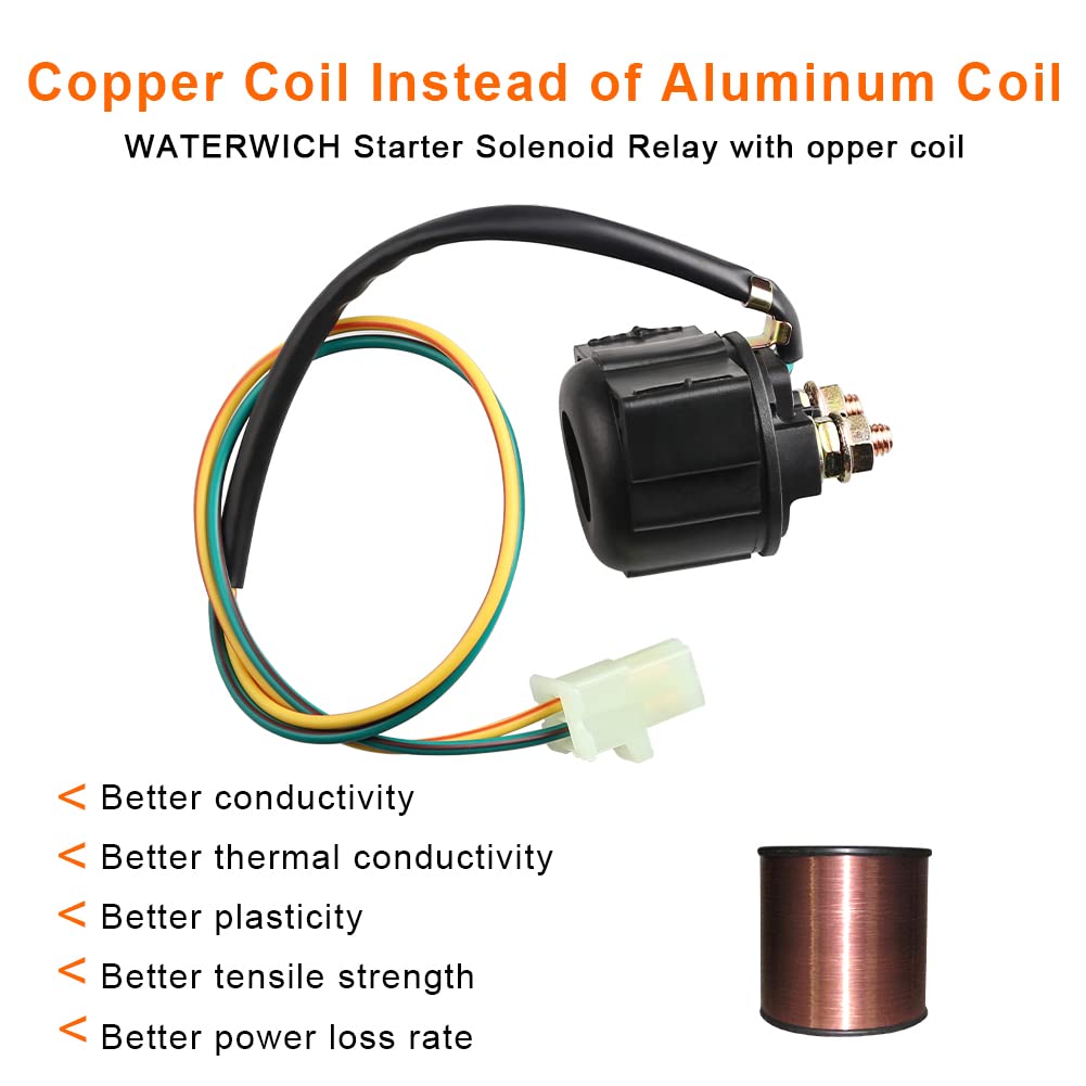 WATERWICH Starter Solenoid Relay Compatible with Honda 300 Fourtrax TRX300 TRX300FW 2X4 4x4 1988 1989 1990 1991 1992 1993 1994 1