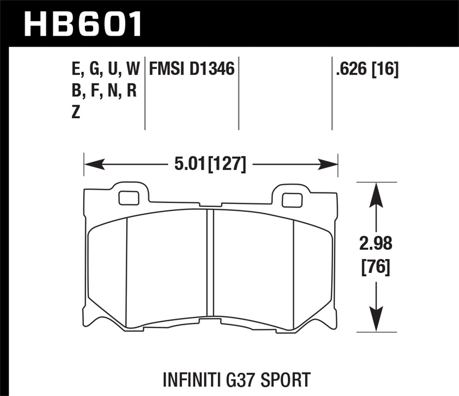 Hawk Performance HB601B.626 HPS 5.0 Street Brake Pads