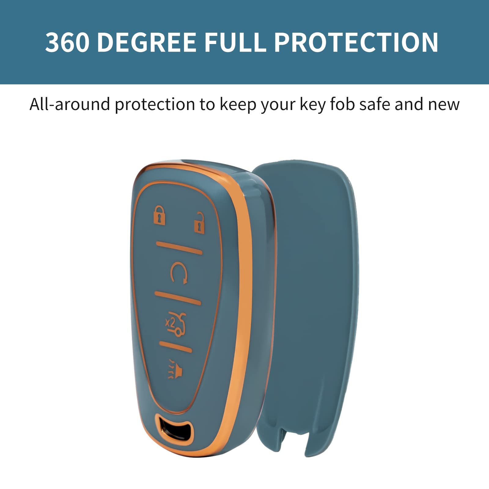 OFFCURVE for Chevrolet Key Fob Cover Car Case for Chevrolet 2022 2021 2020 2019 2018 2017 2016 Chevy Malibu Camaro Cruze Travers