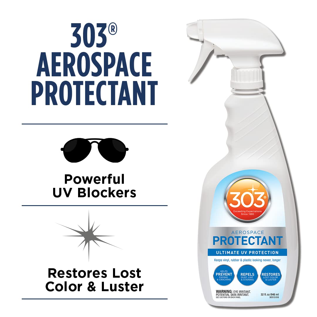 303 Products Aerospace Protectant – Uv Protection Spray Cleaner, Repels Dust, Dirt, & Staining, Matte Finish, Restores Like-New Appearance, Outdoor Cleaning Supplies 32 Fl. Oz.