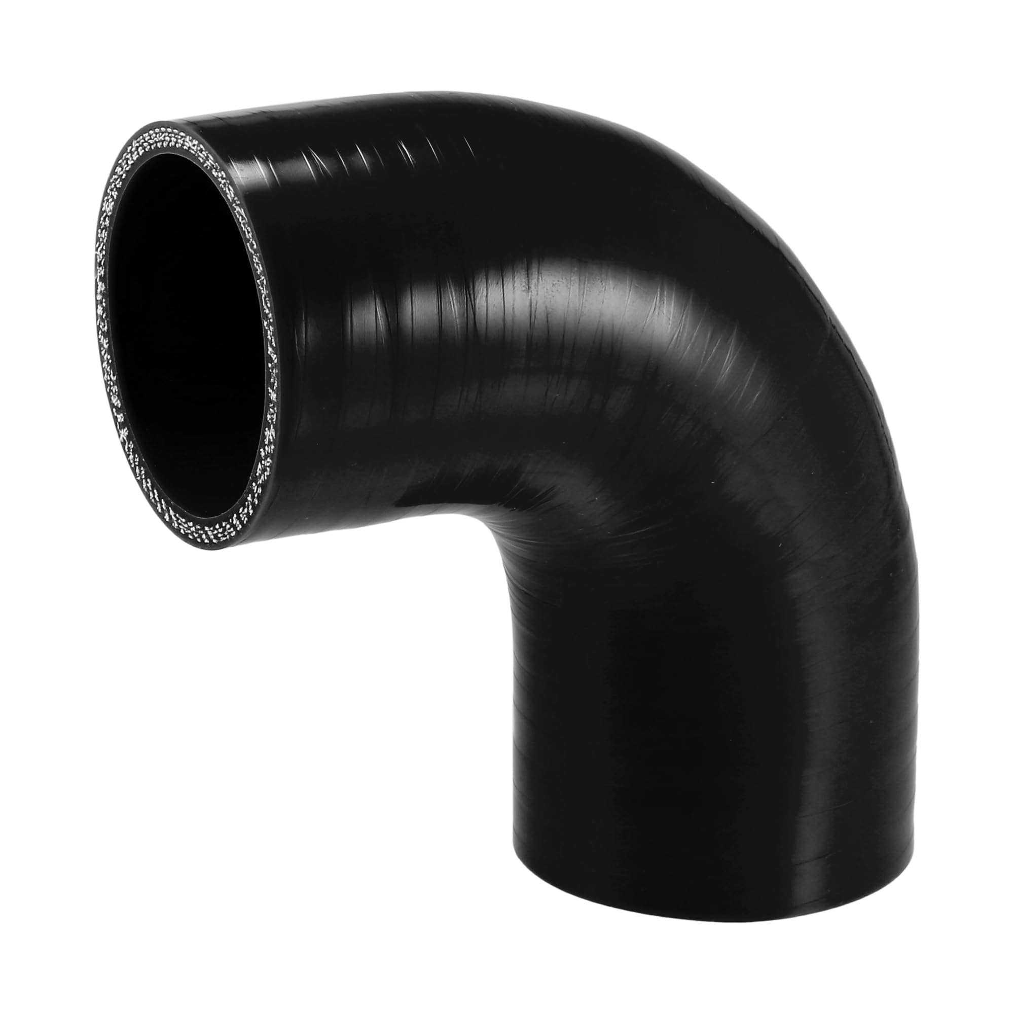 X AUTOHAUX 1 Pcs 60mm 2.36 ID 90mm 3.54 Length 90 Degrees Black Car Silicone Hose Coolant Hose Universal