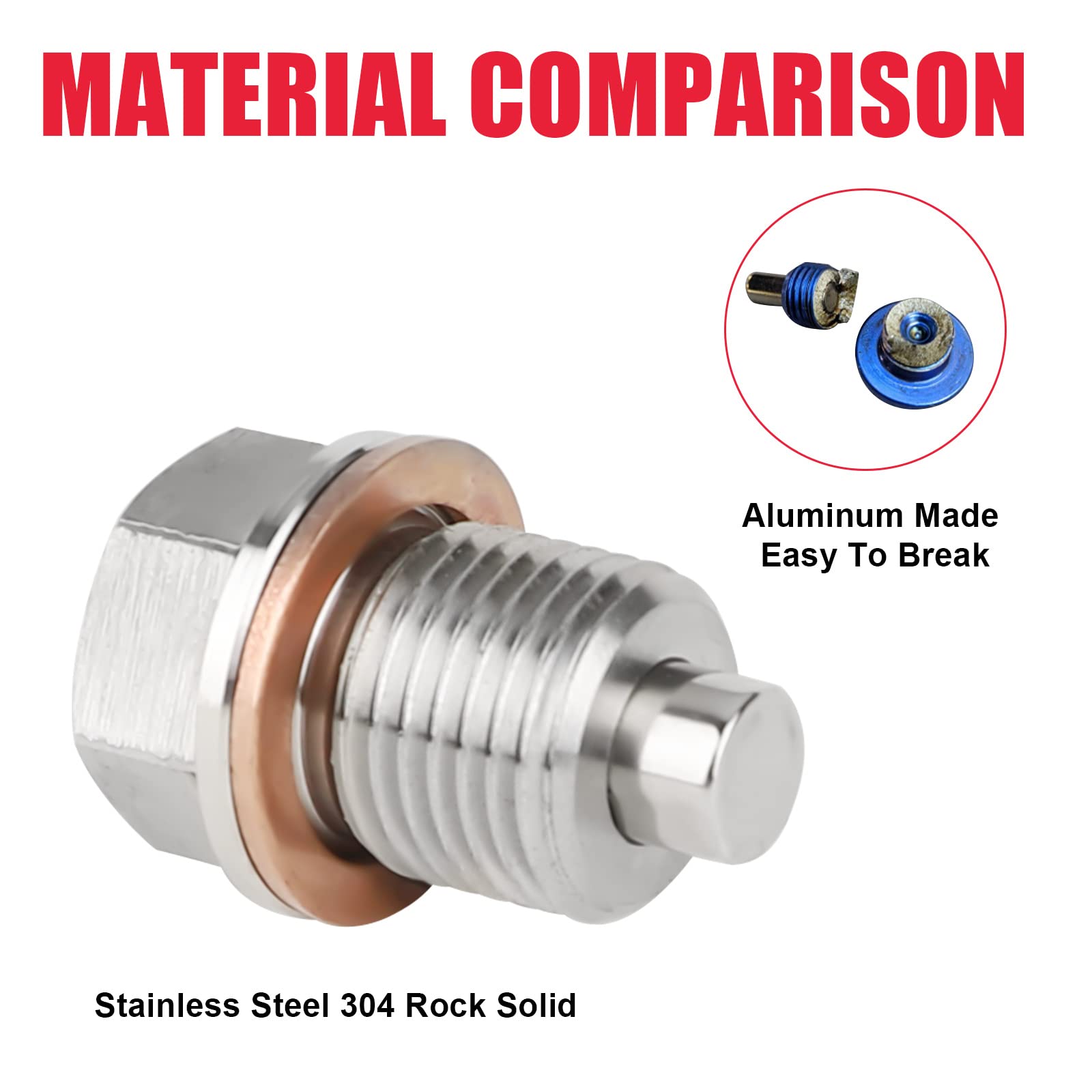 Oil Drain Plug (M16 x 1.5 MM) Stainless Steel Magnetic Oil Drain Plug with Neodymium Magnet Fits for Mini Cooper Countryman Pace