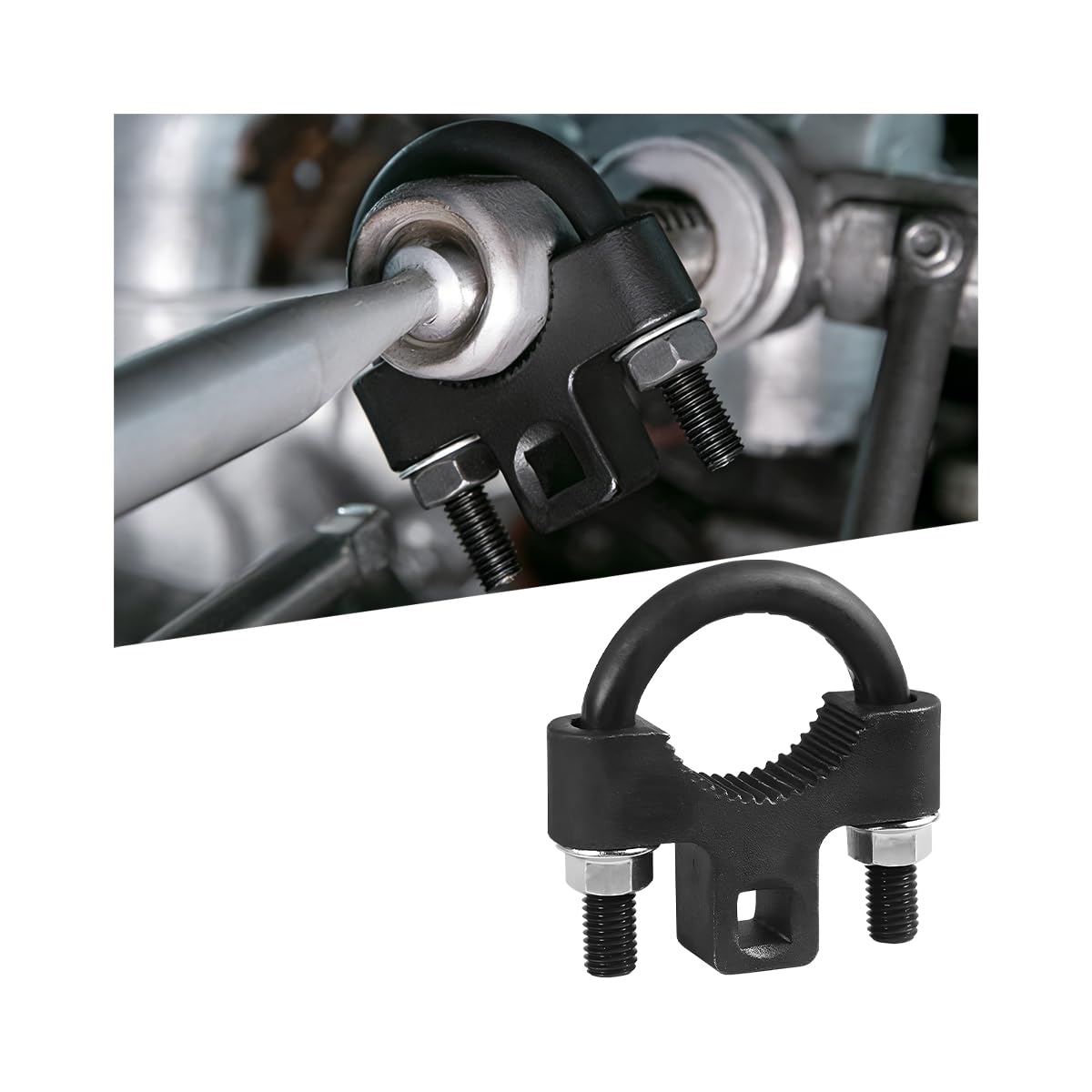 Bittwee Car Inner Tie Rod Removal Tool, U-Shaped Low-Profile Vehicle Tie Rod End Hex Wrench Tool with Non-Slip Teeth, Auto Steer