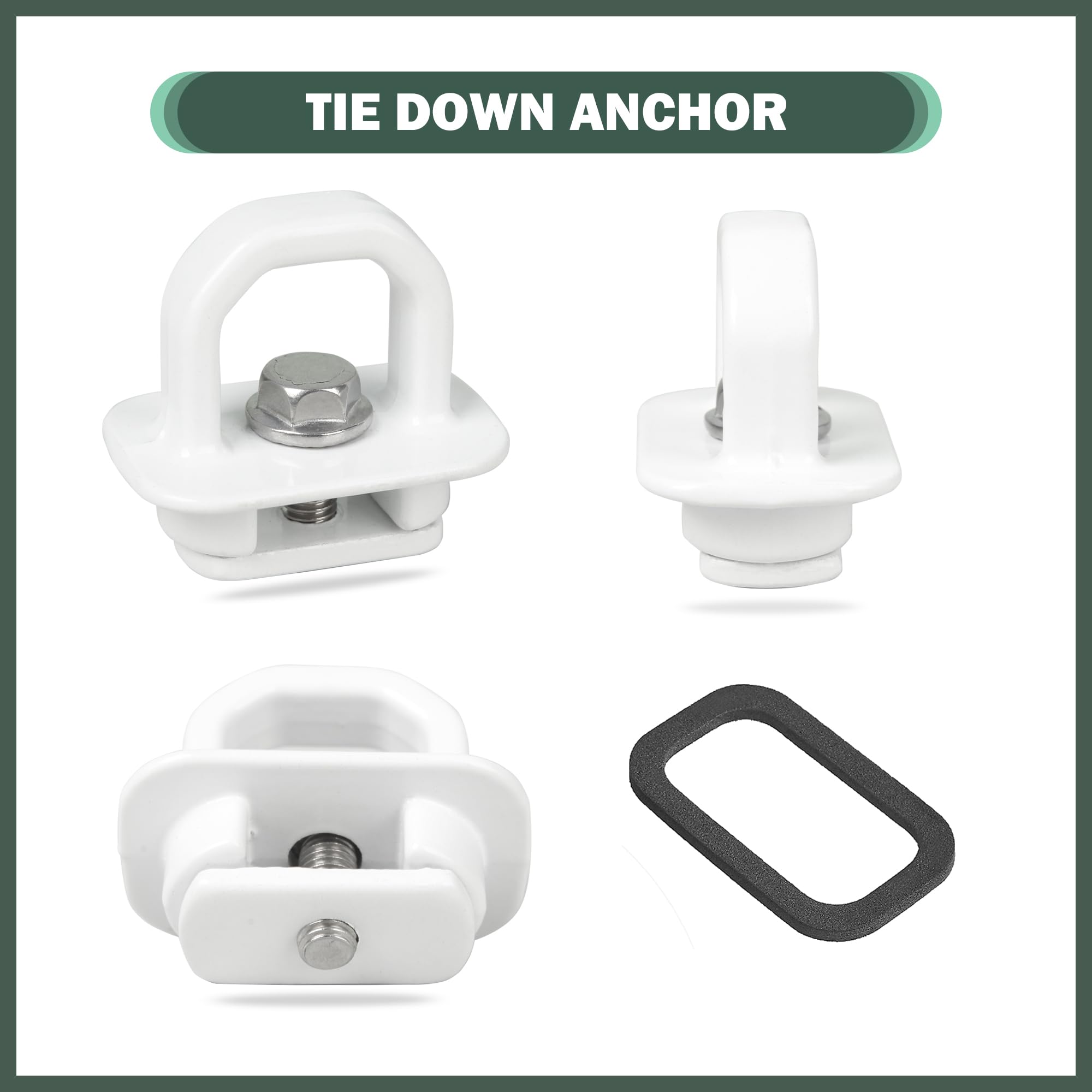 Phamyor Aluminum Tie Down Anchors for Truck Bed, 9pcs, Compatible with 2007-2023 Chevy Silverado/GMC Sierra, White, Model SLD-HXM