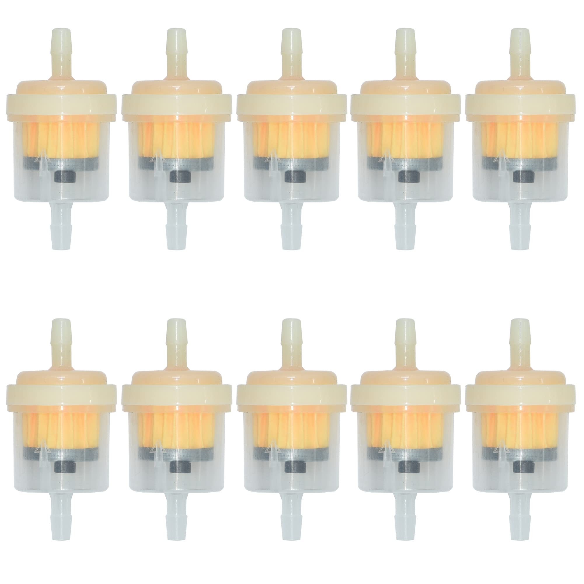 Universal Gas Inline Fuel Filters With Magnet For Motorcycle Atv Quad Go Karts Accessories 3/16 Inch (Pack Of 10)