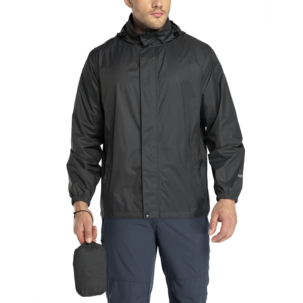 33,000Ft Packable Rain Jacket Mens Lightweight Waterproof Rain Shell Jacket Raincoat With Hood For Golf Cycling Windbreaker