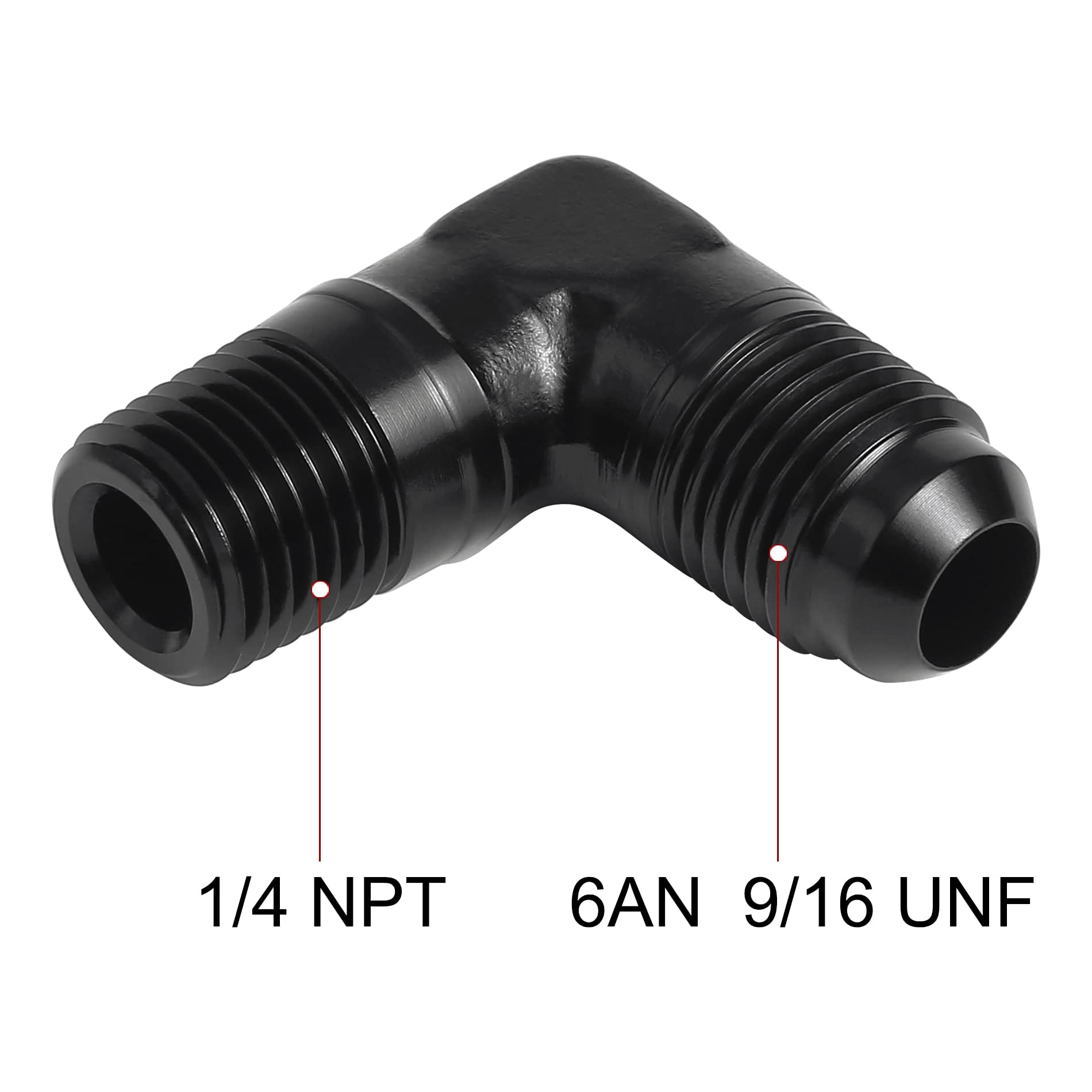 Evil Energy 6An To 1/4'' Npt Male 90 Degree Fitting Adapter Aluminum