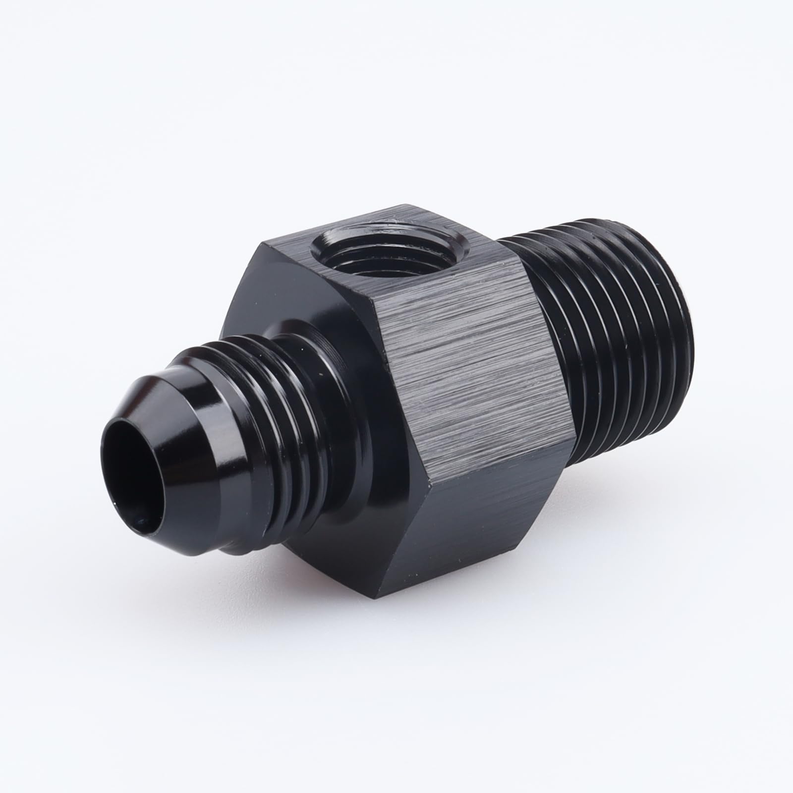 AC PERFORMANCE Aluminum -6 AN Male to 3/8'' NPT Thread with 1/8'' NPT Sensor Gauge/Gage Port Fitting Pressure Take Off Adaptors,