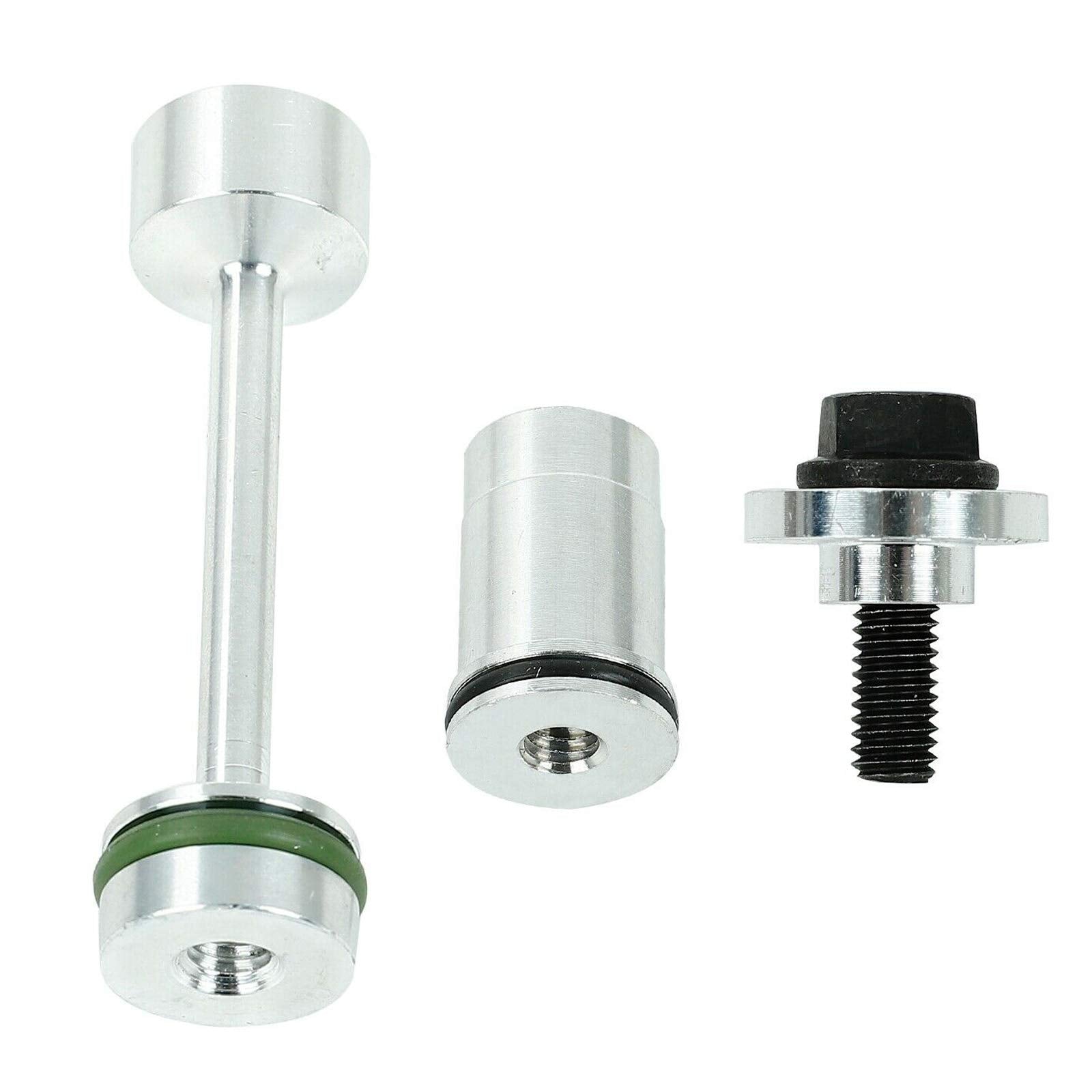 BLACKHORSE-RACING LS Billet Aluminum Oil Diverter Barbell & Oil Valve Plug & Oil Pickup Tube Hold Down Kit Compatible with GM Ge