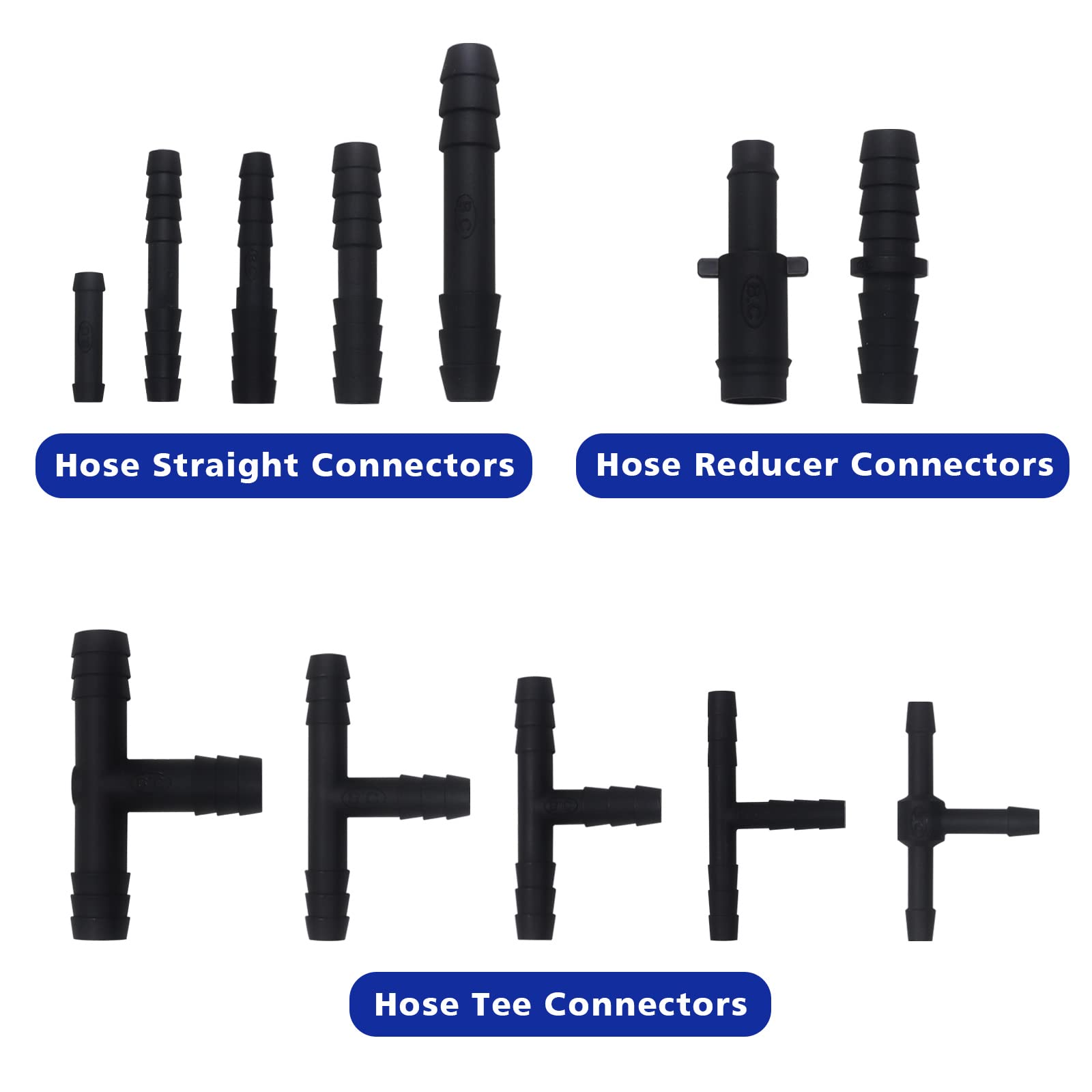 Vacuum Connector Assortment 113 Pcs Heat Resistance 240?(460?)Automotive Vacuum Tubing Connector Vacuum Tee Connector Assortment