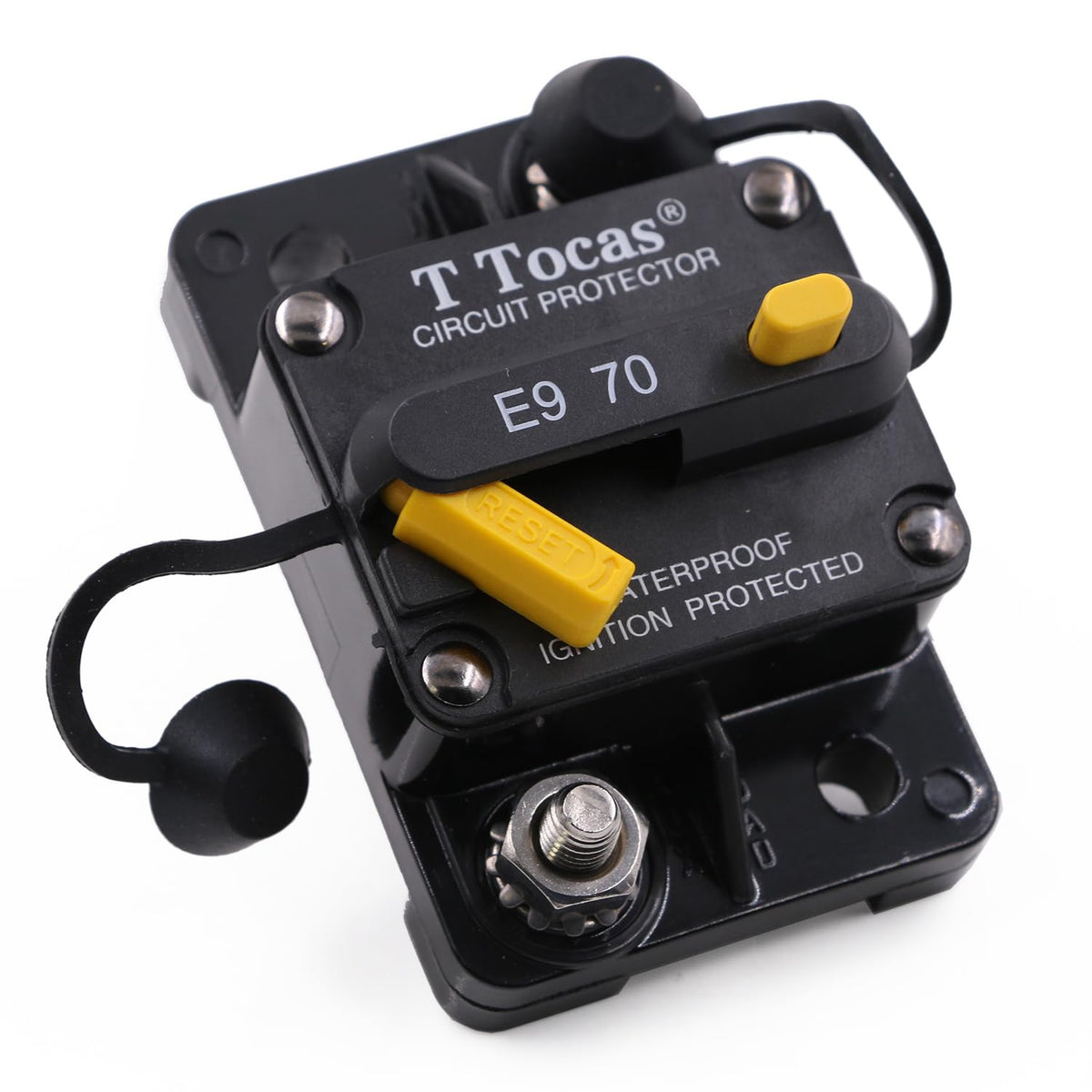 T Tocas 70A Surface-Mount Circuit Breaker With Manual Reset For Trolling Motor Boat Marine Car Audio Battery Solar System Ip67 7