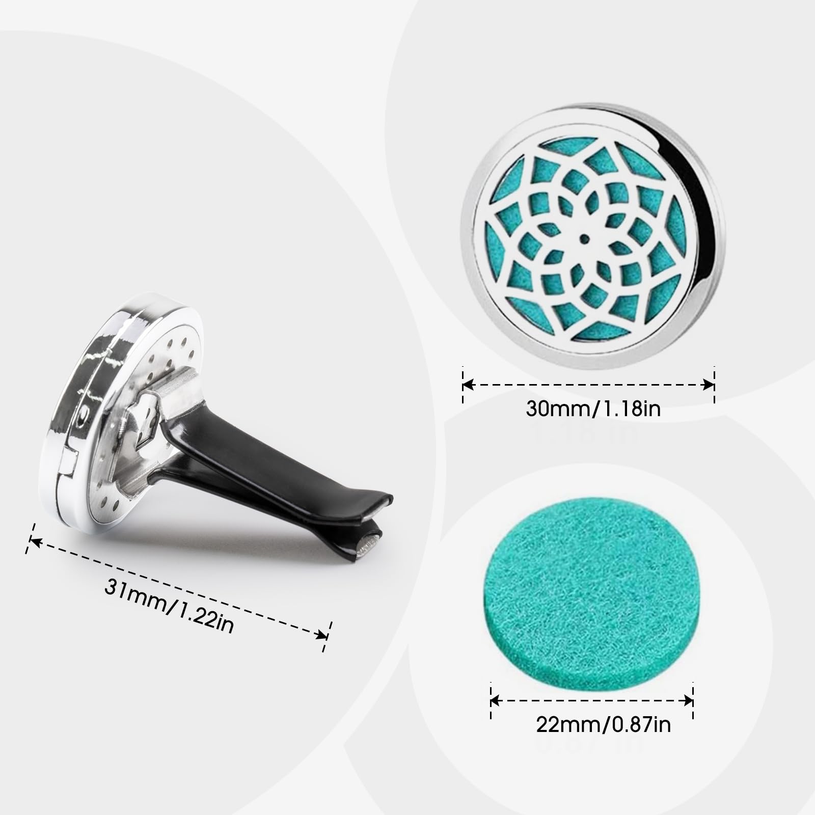 Ttstar Car Diffuser Vent Clip - 30Mm Aromatherapy Essential Oil Car Diffuser Vent Clips 3 Car Air Fresheners Vent Clips With 36