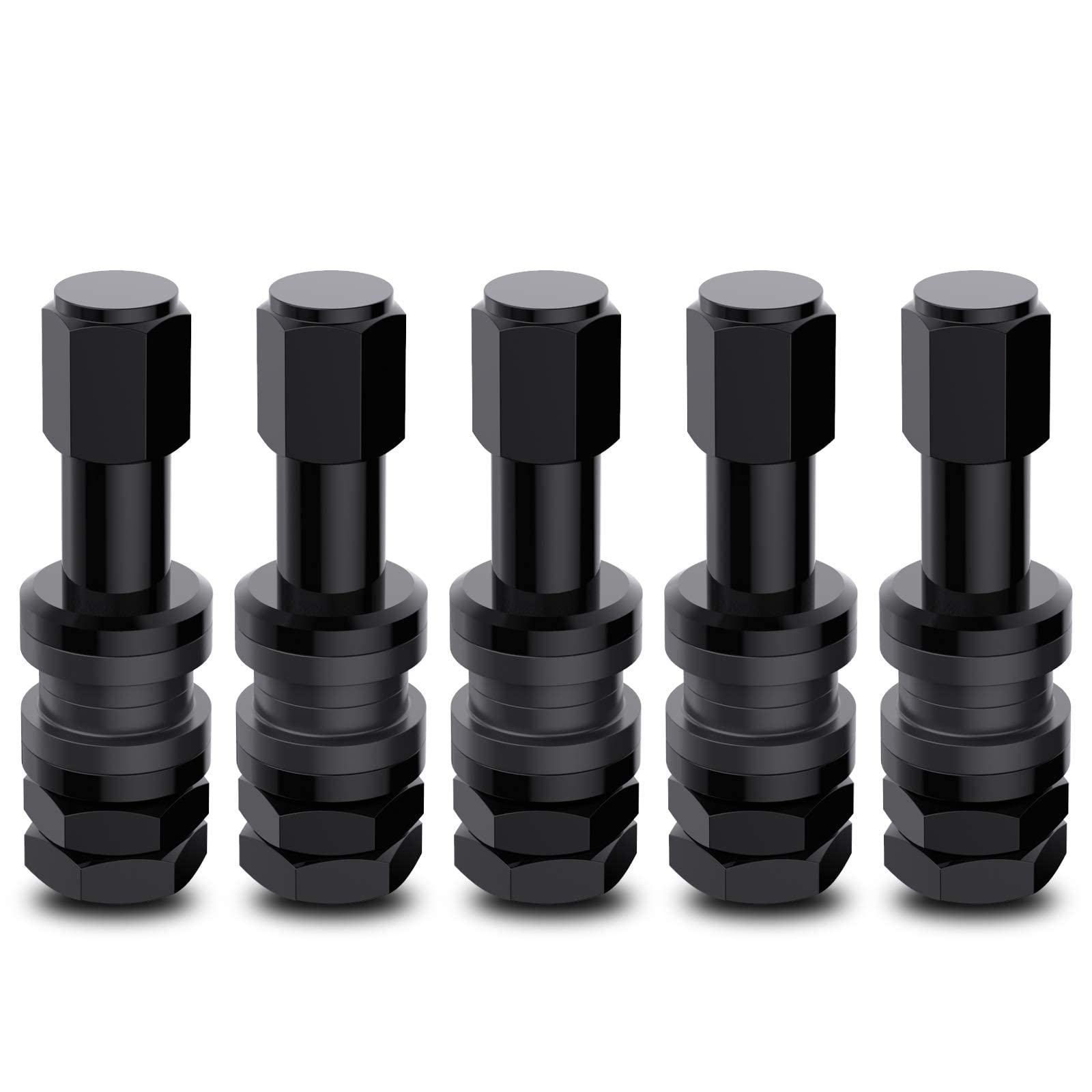Ckauto 5 Pcs Vs43/Tr43E Tubeless Metal Clamp-In Valve Stems, Black Finish