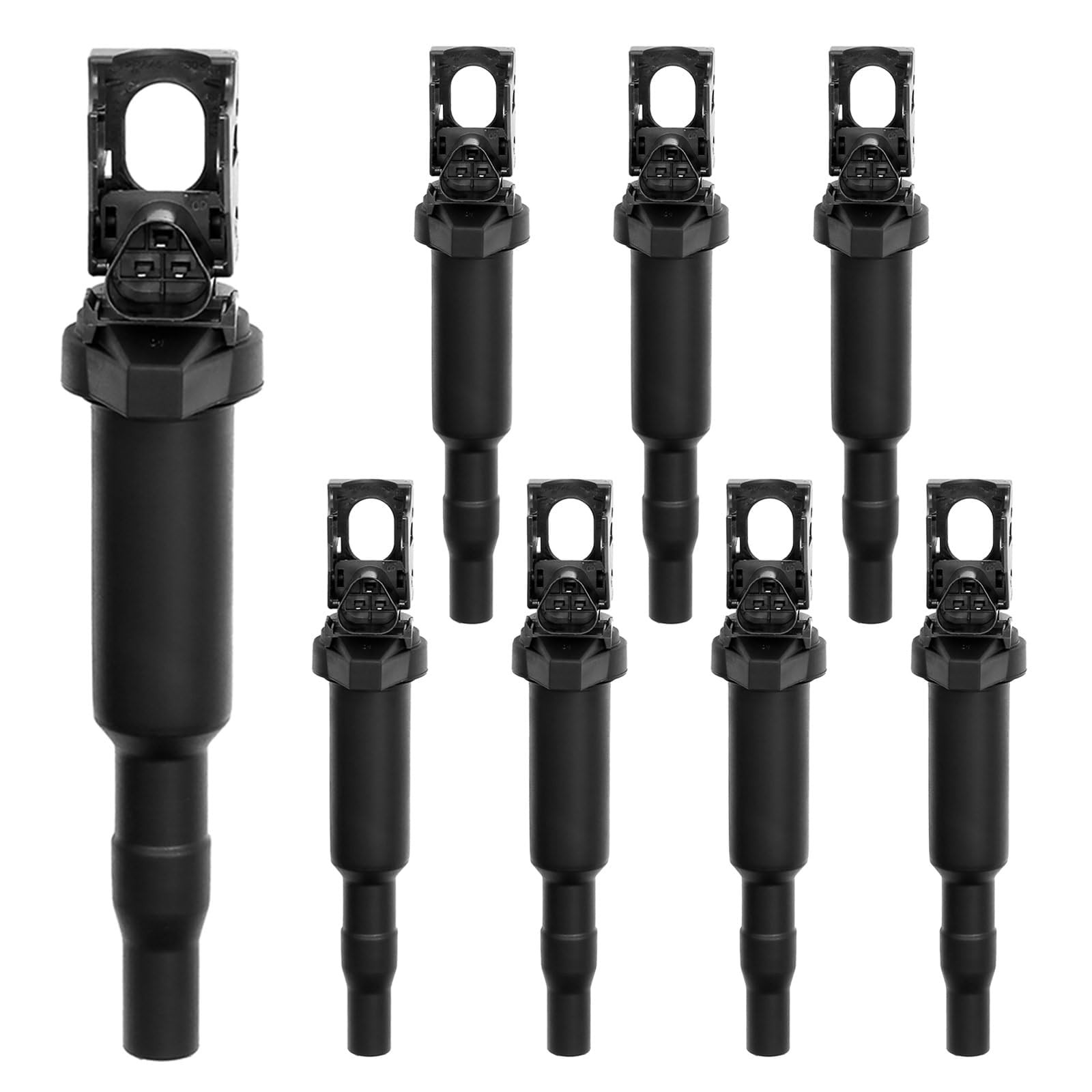 HQPASFY Ignition Coil Packs, Compatible with 2002-2018 BMW 750li/550i/650i/750i, X5/X6, 545i/645ci/745i/745li, Alpina B6/B7/M5/M6 4.4L 4.8L Replaces# 0221504470, UF-592 (8 Pcs) -Like New
