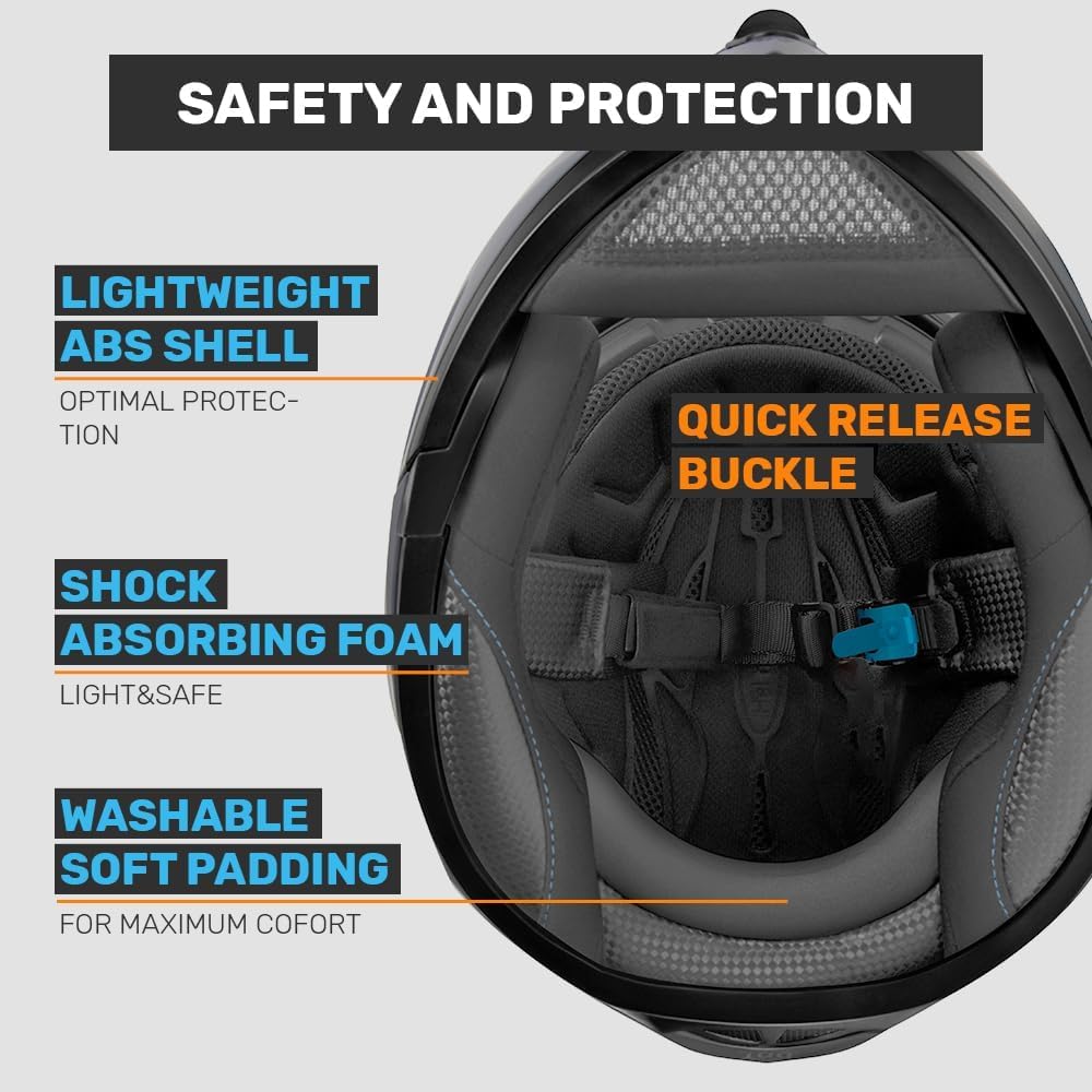 Westt Dirtbike Helmets For Adults - Liftable Chin Half & Full Helmet Motorcycle - Motorcycle Helmets Motorbike Open Face Dual Vi
